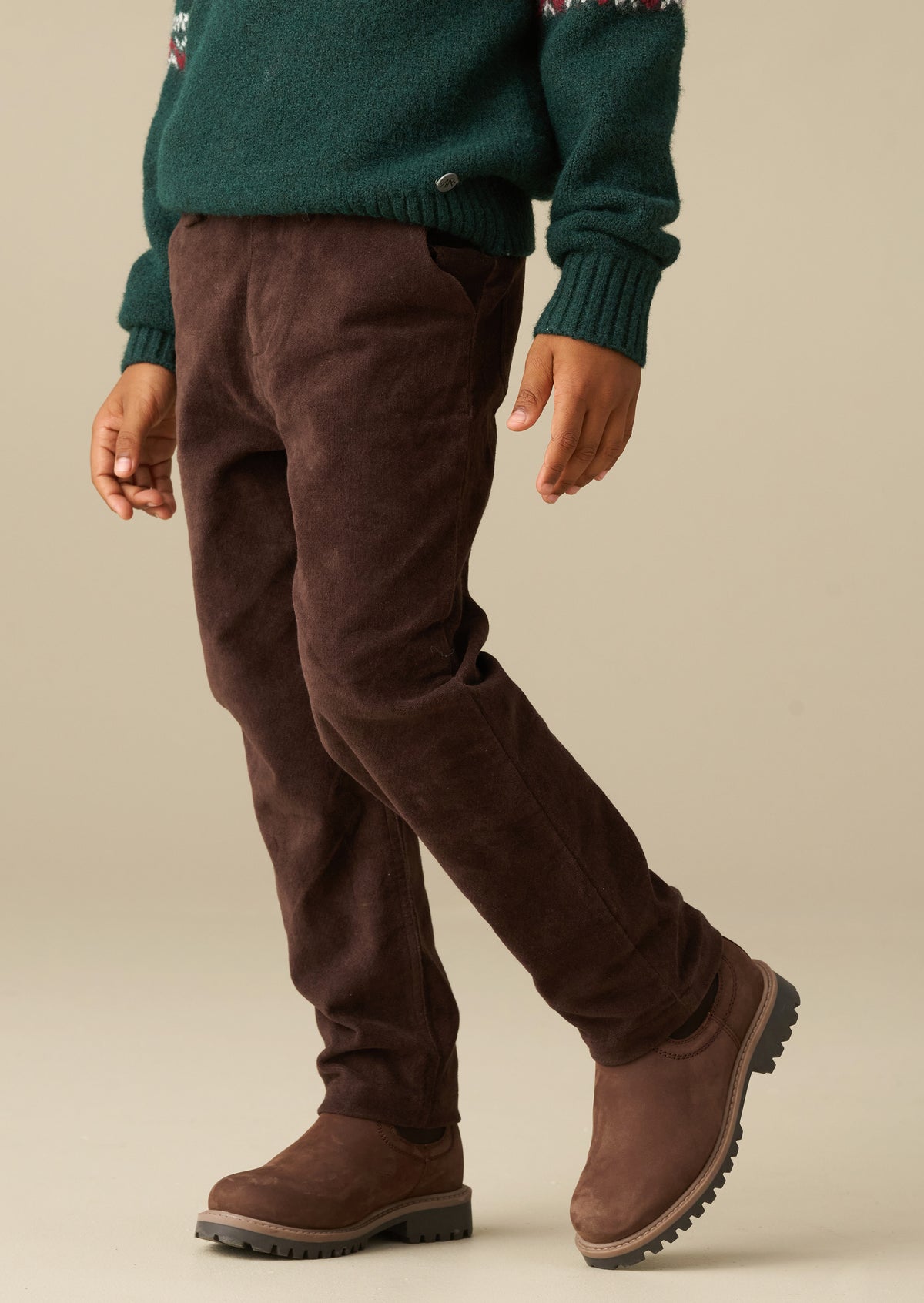 Asher Chocolate Moleskin Trouser
