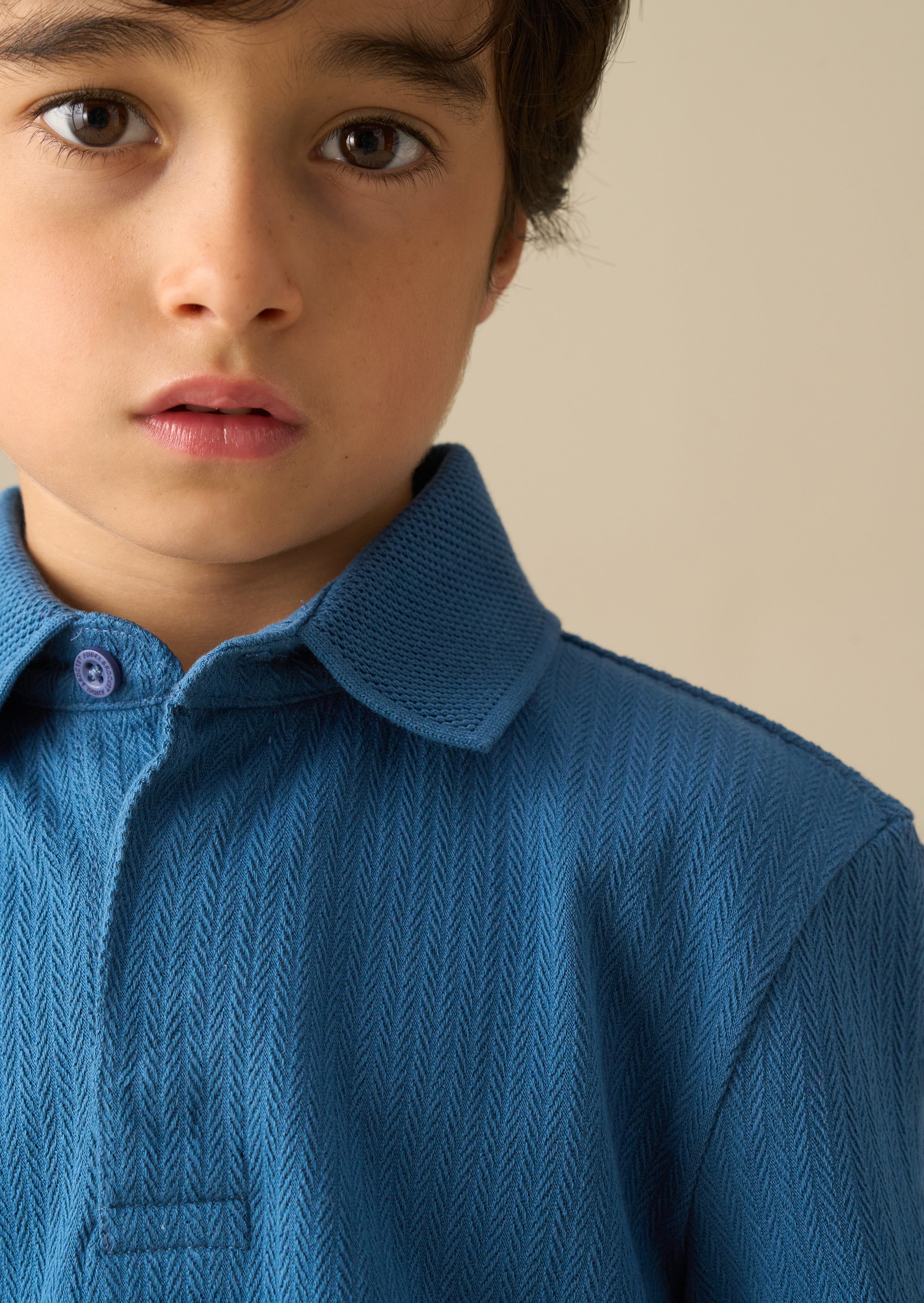 Oliver Blue Smart Textured Polo