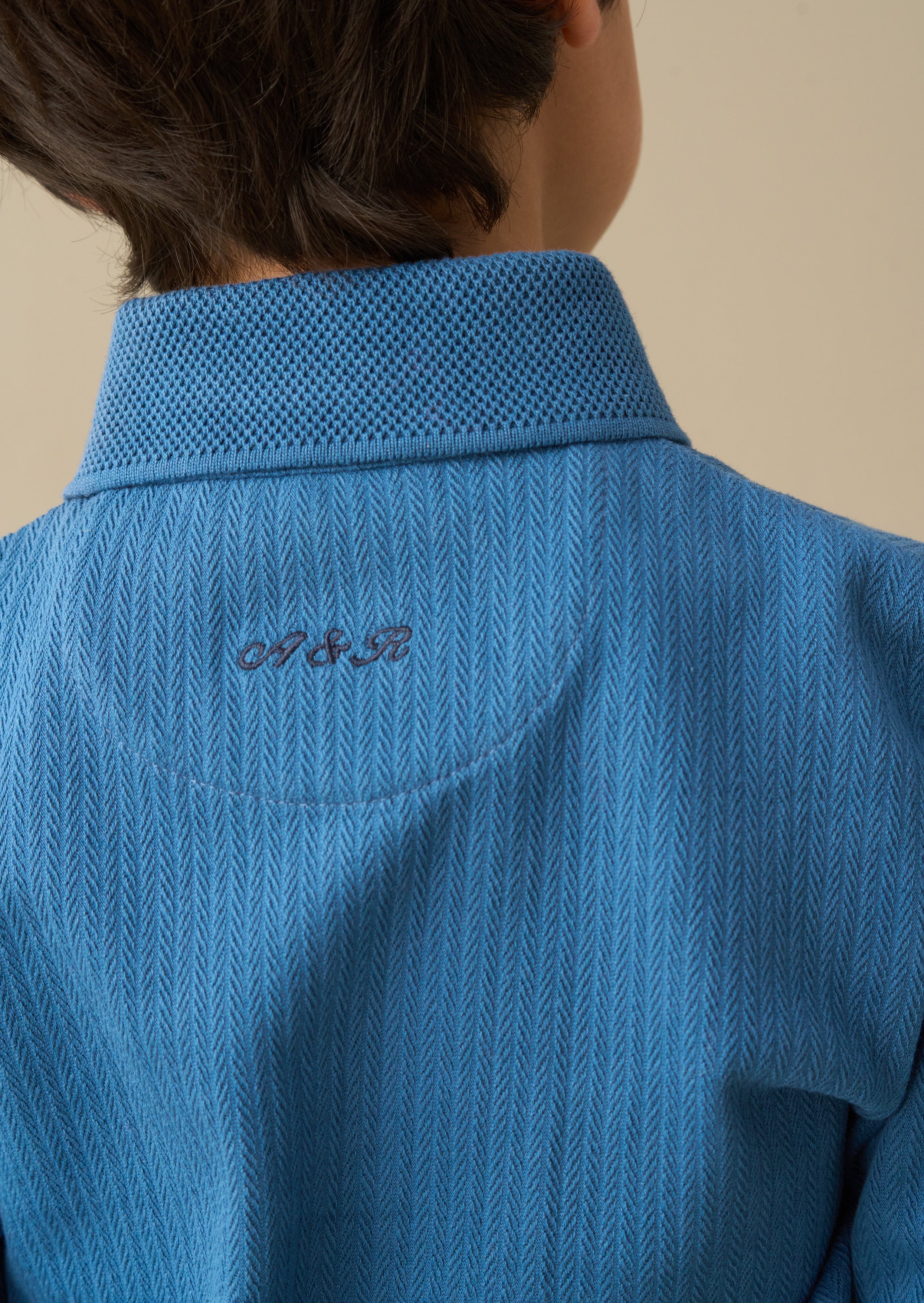 Oliver Blue Smart Textured Polo