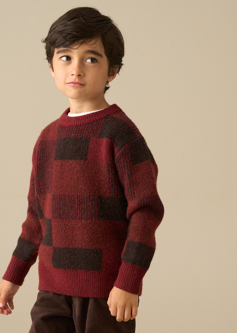 Pull en maille à carreaux Lewis