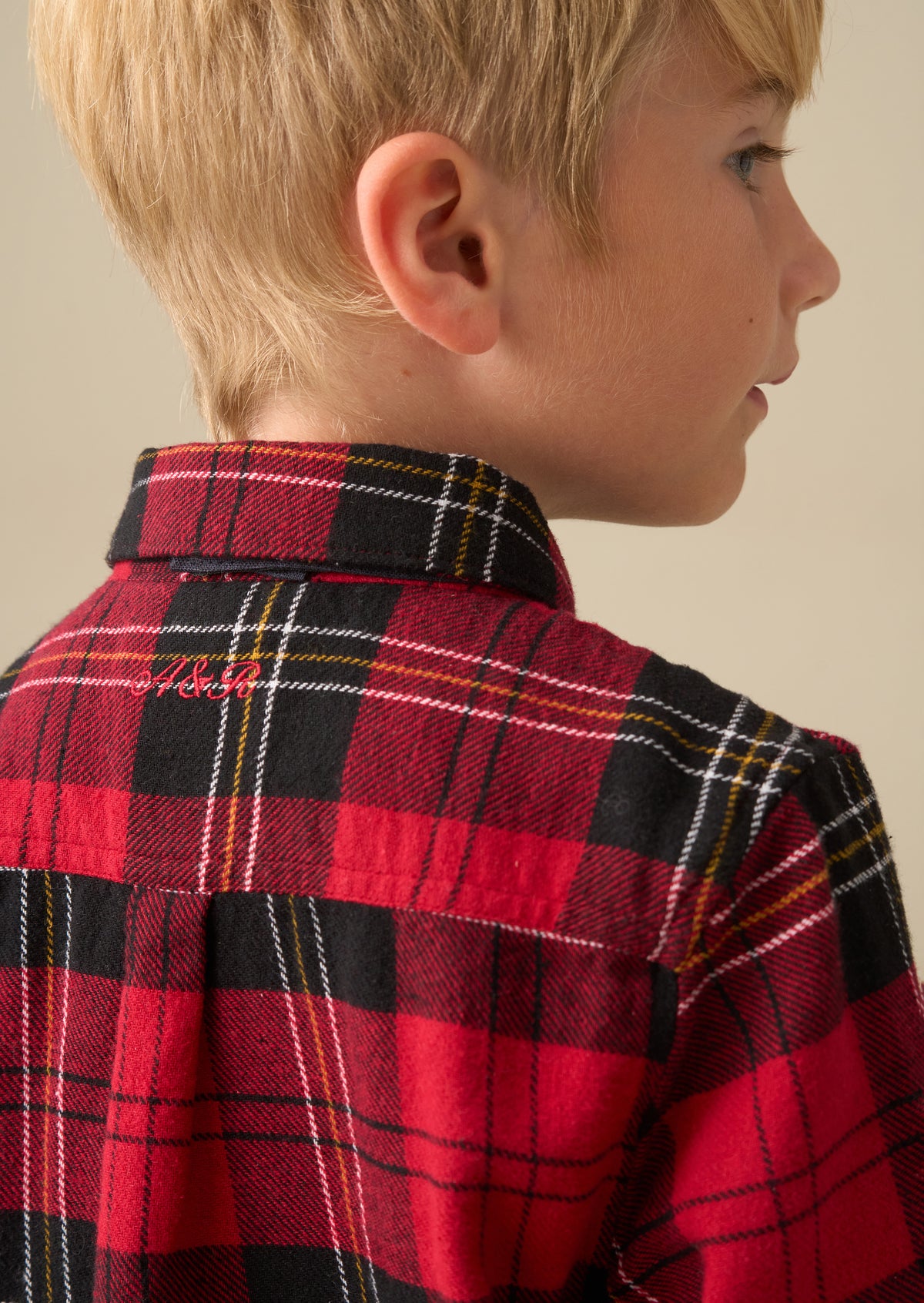 Camden Red Brushed Check Shirt With Bow Tie