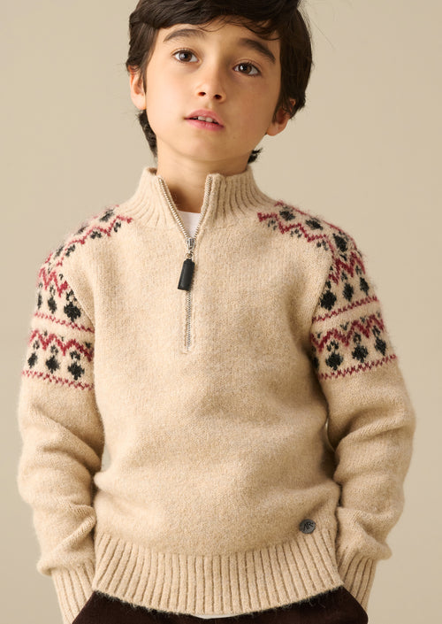 Oakley Fairisle-Pullover mit Reißverschluss und Stehkragen