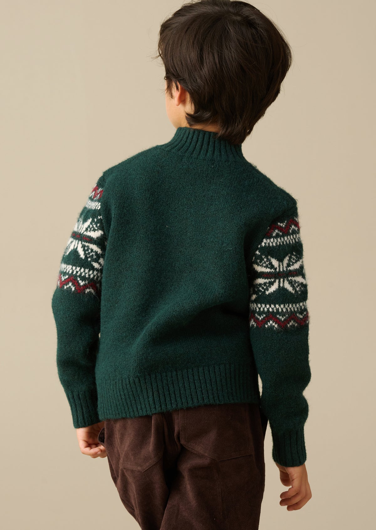 Oakley Green Fairisle Zip Neck