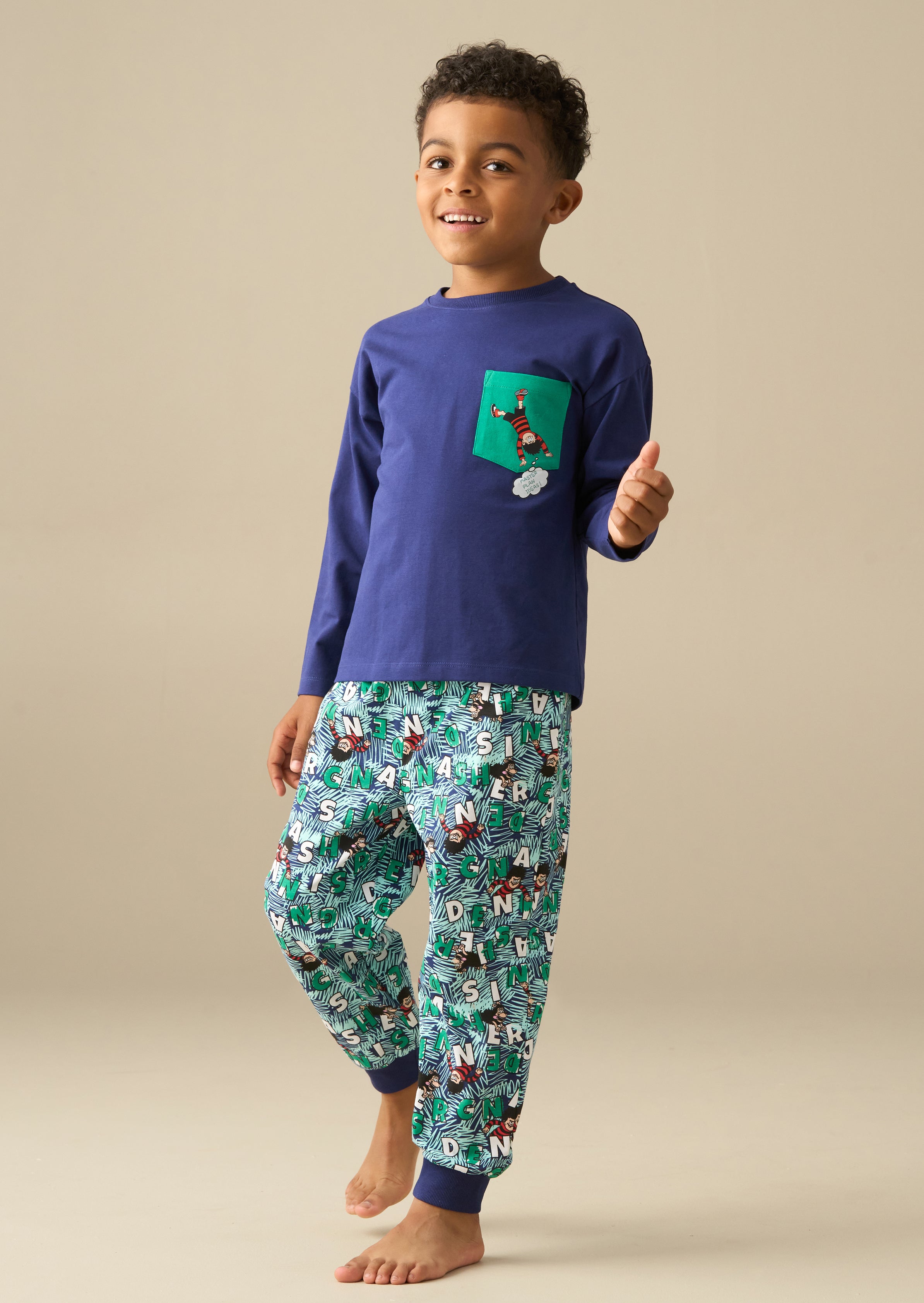 Beano Navy Printed PJs