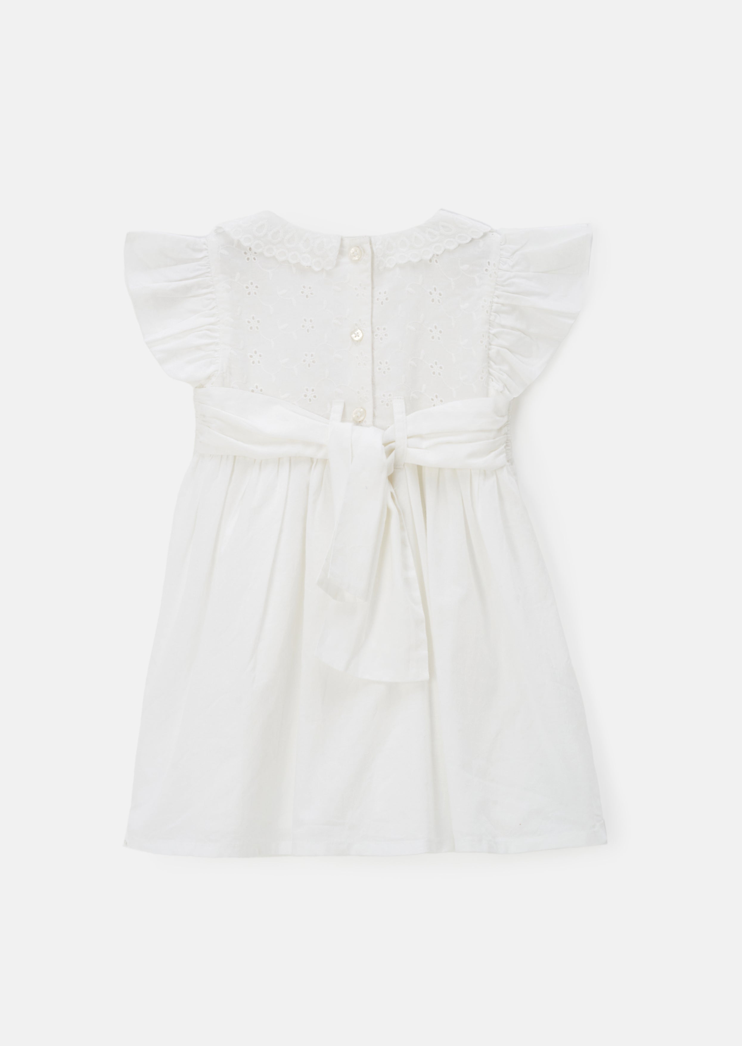 Molly Ivory Embroidered Collar Dress