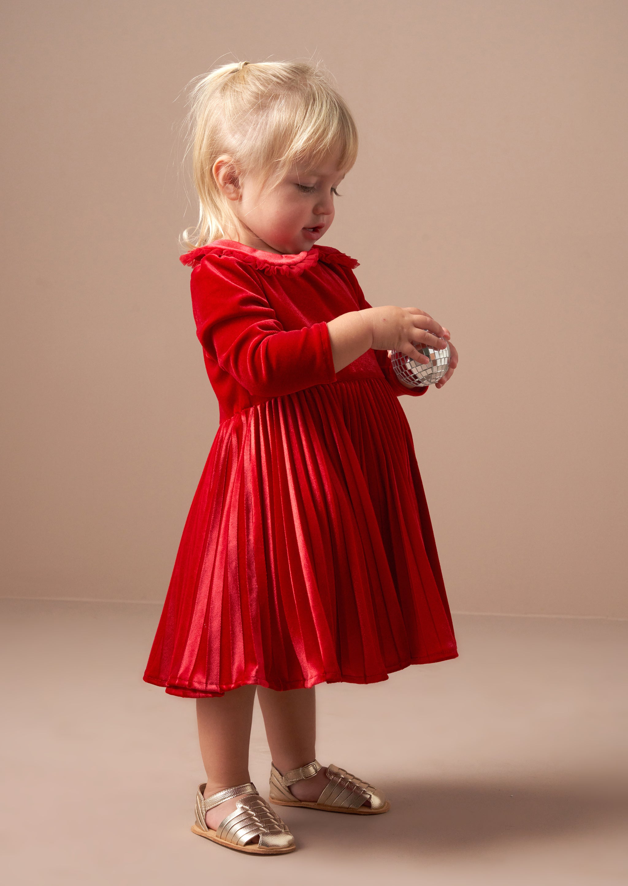 Vestito di Natale in Velluto Rosso per Bambina Angel Rocket