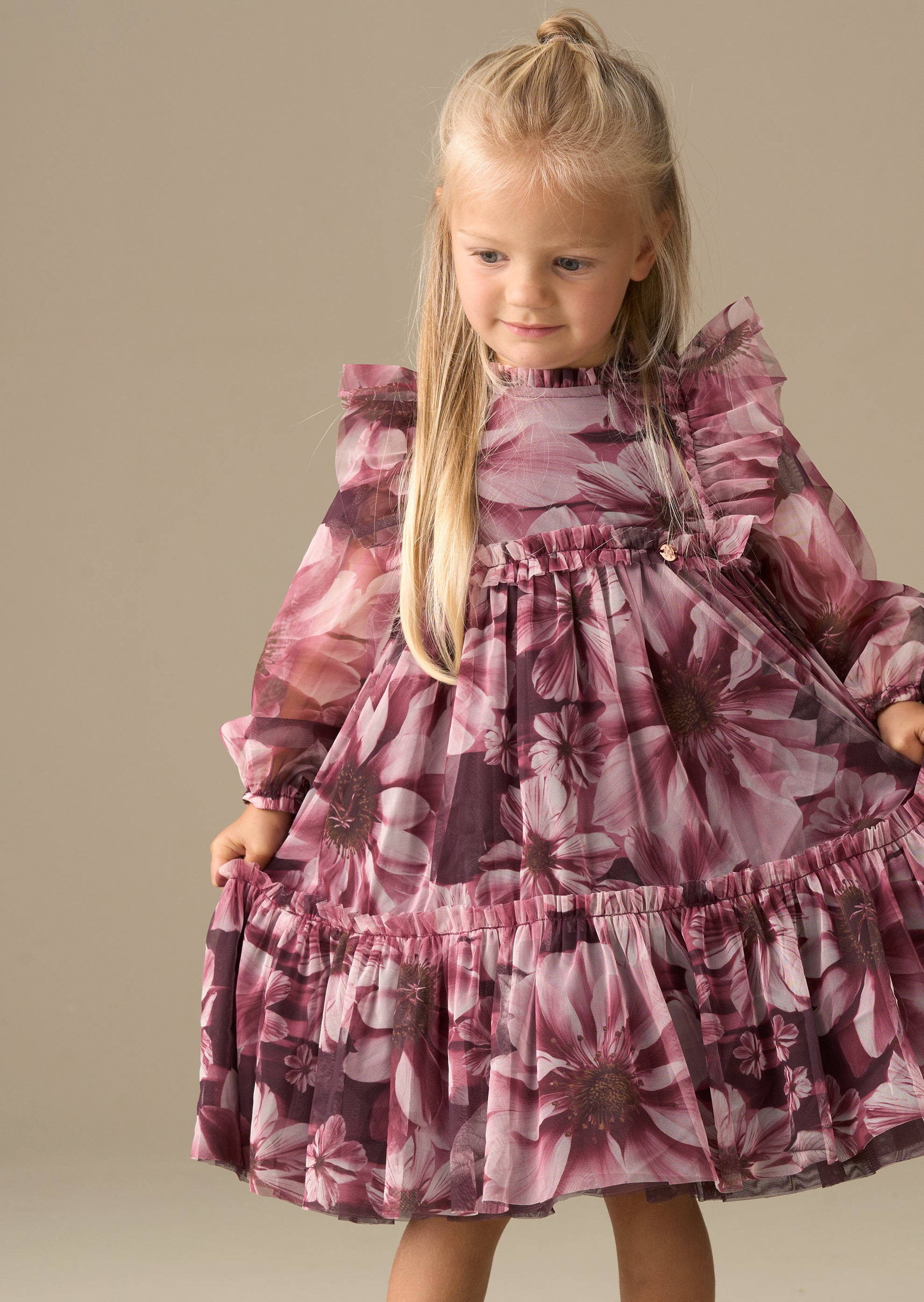 Estelle Floral Print Mesh Dress
