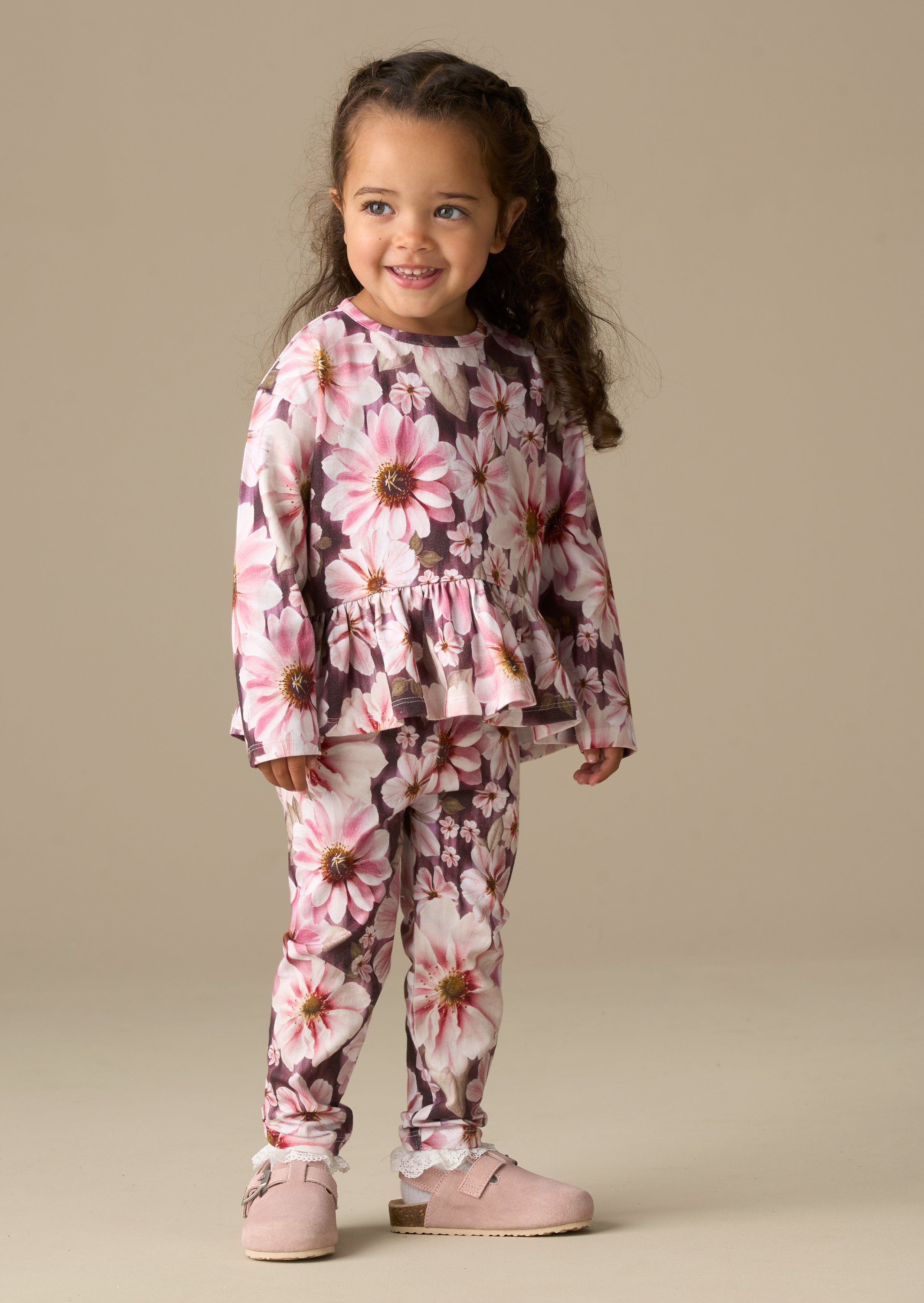 Erica Floral Peplum Top with Matching Legging
