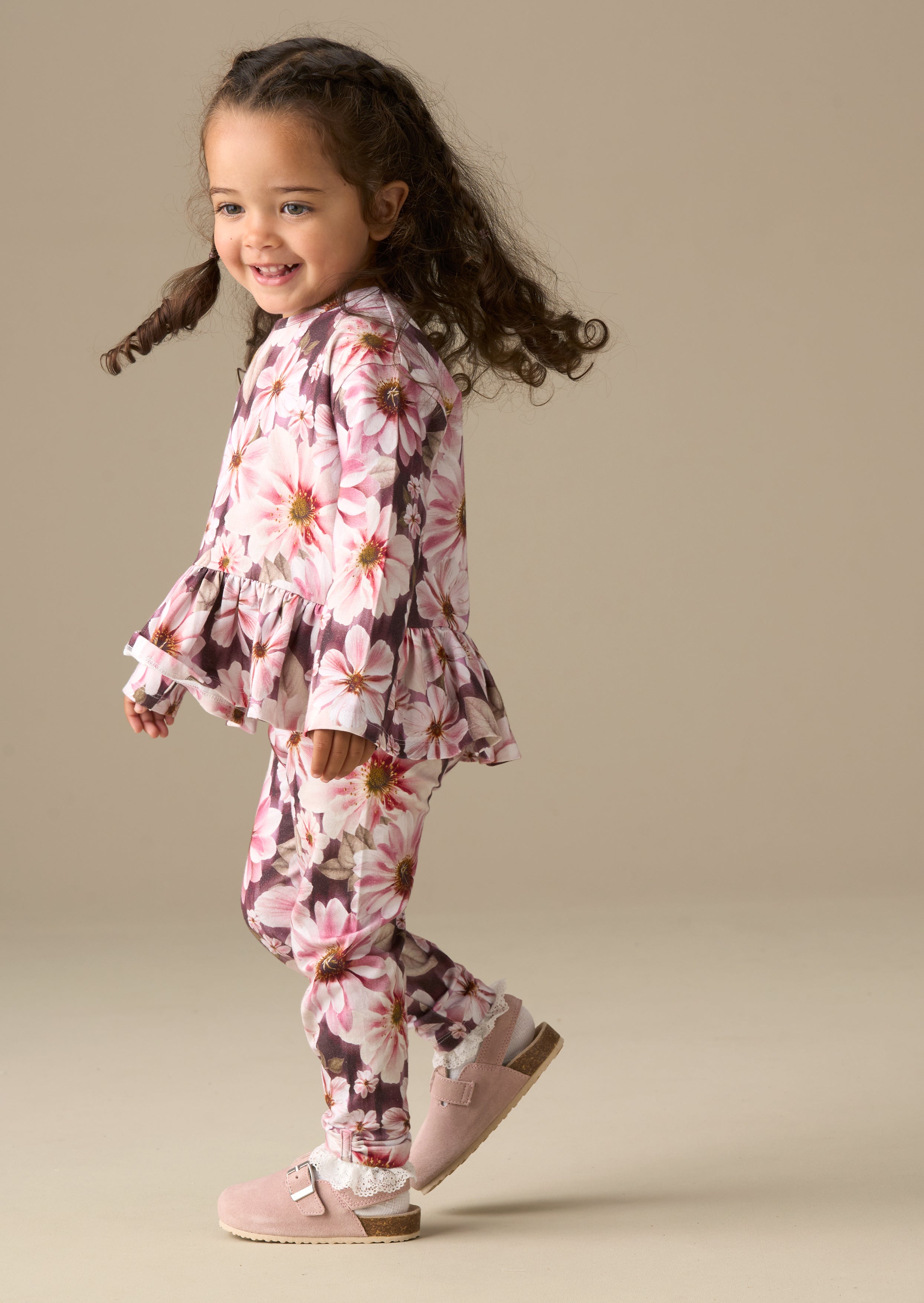 Erica Floral Peplum Top with Matching Legging