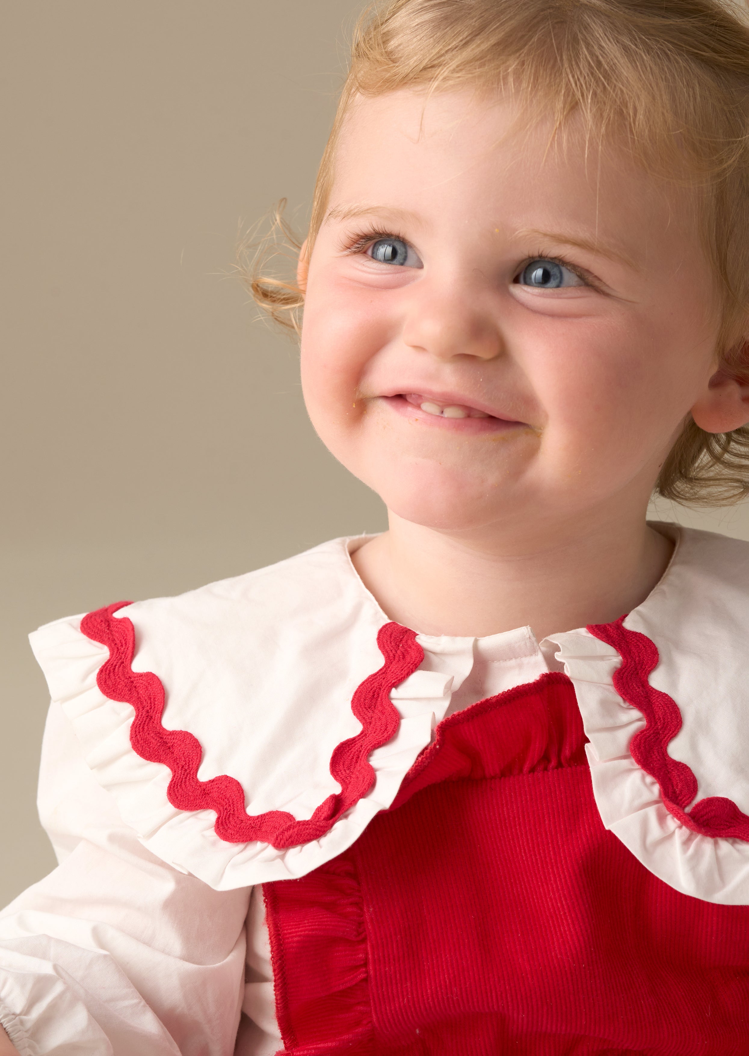 Dolly Red Romper And White Blouse