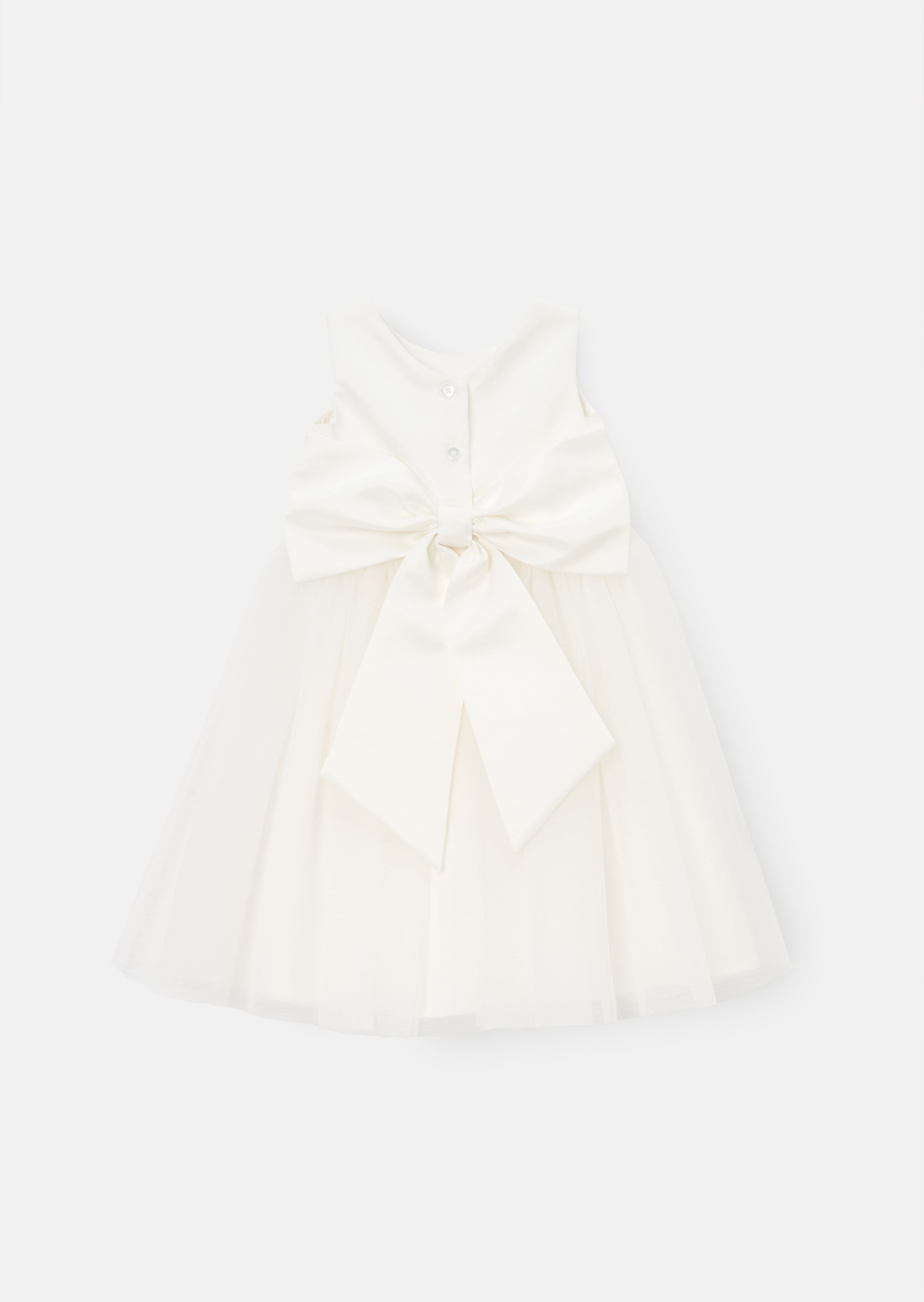 Robe Charlotte Mini blanche ballerine avec nœud