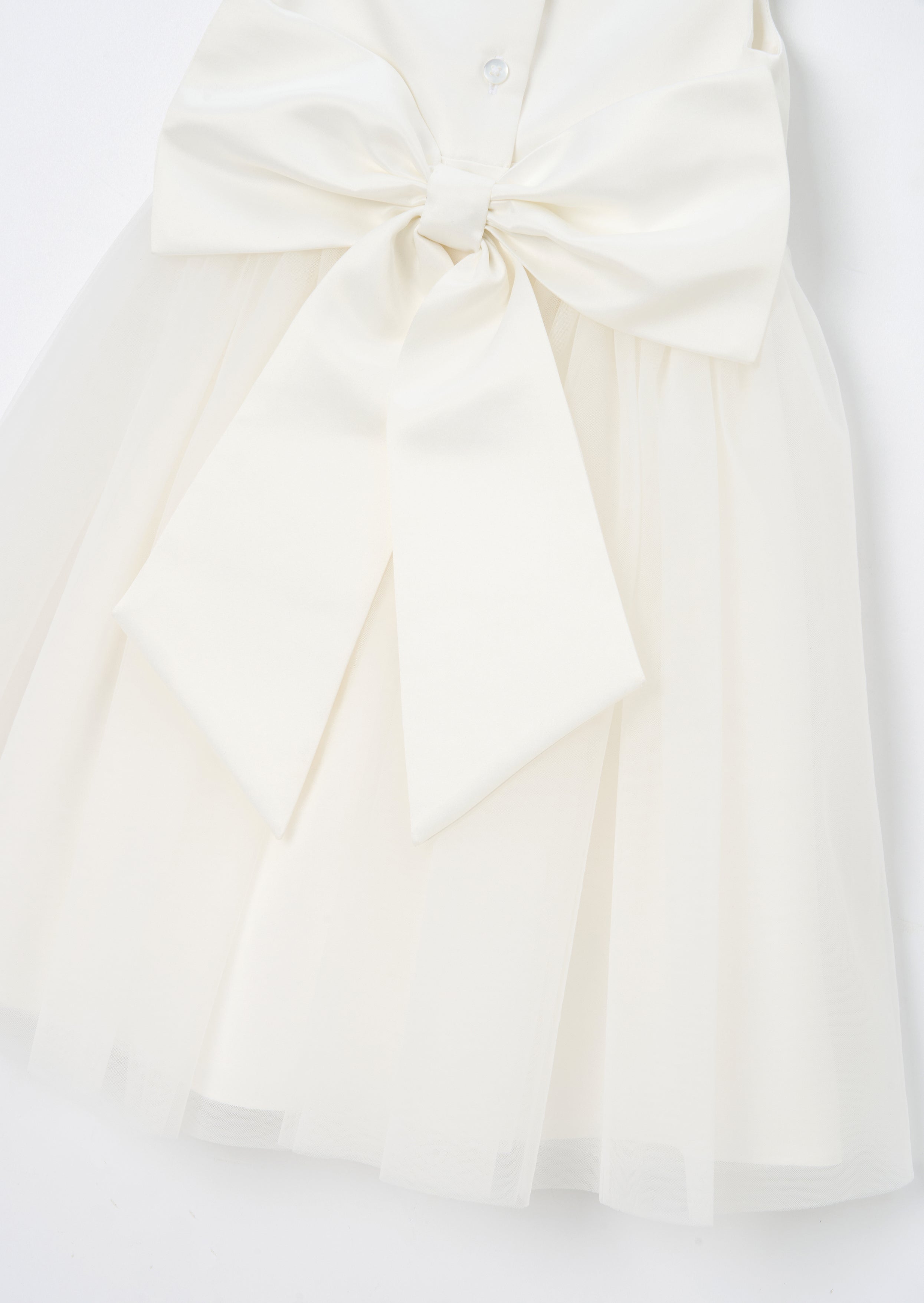 Robe Charlotte Mini blanche ballerine avec nœud