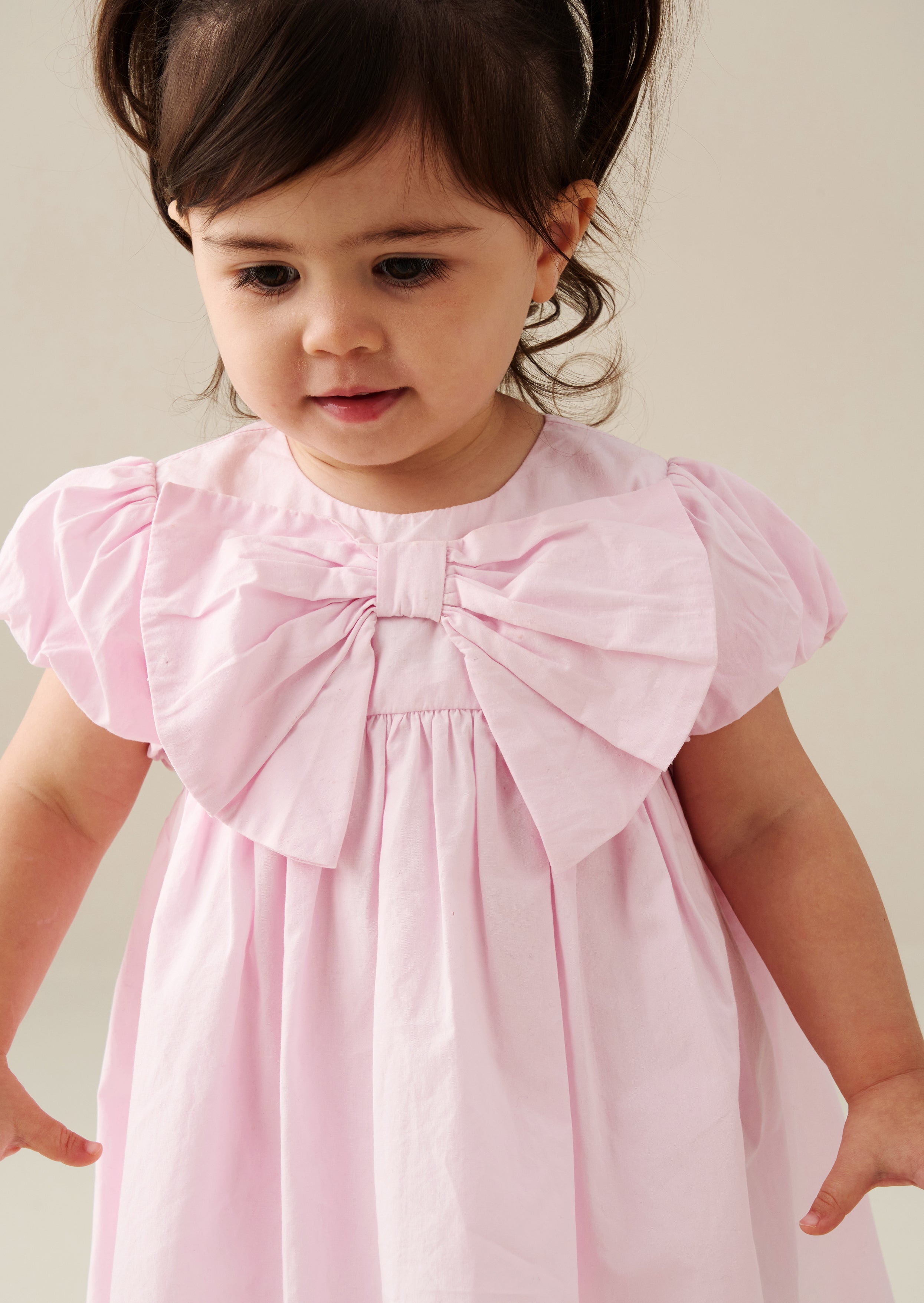Rosie Bow Puff Sleeve Scalloped Dress And Bloomer