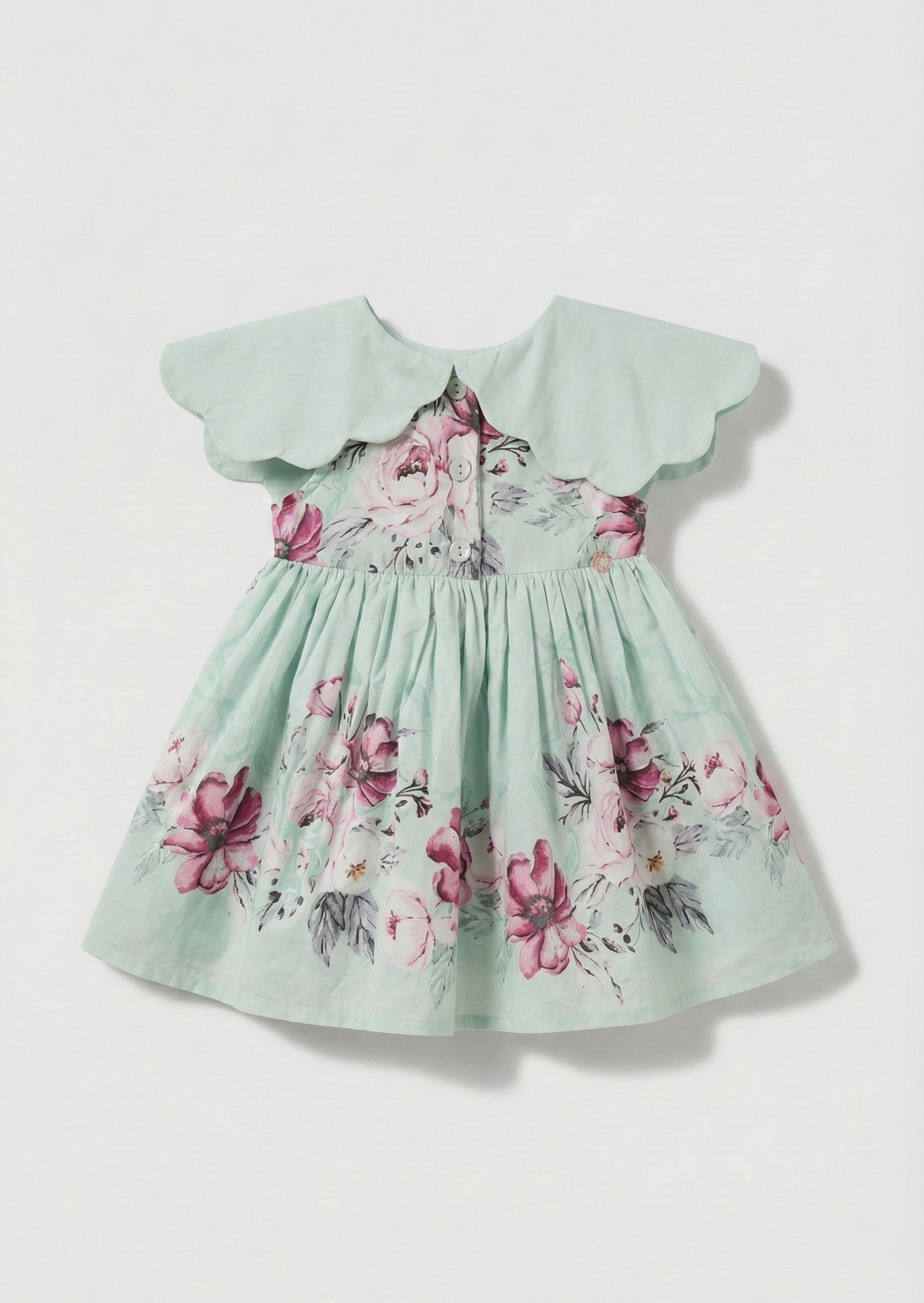 Sybil Mint Scalloped Collar Dress And Bloomer