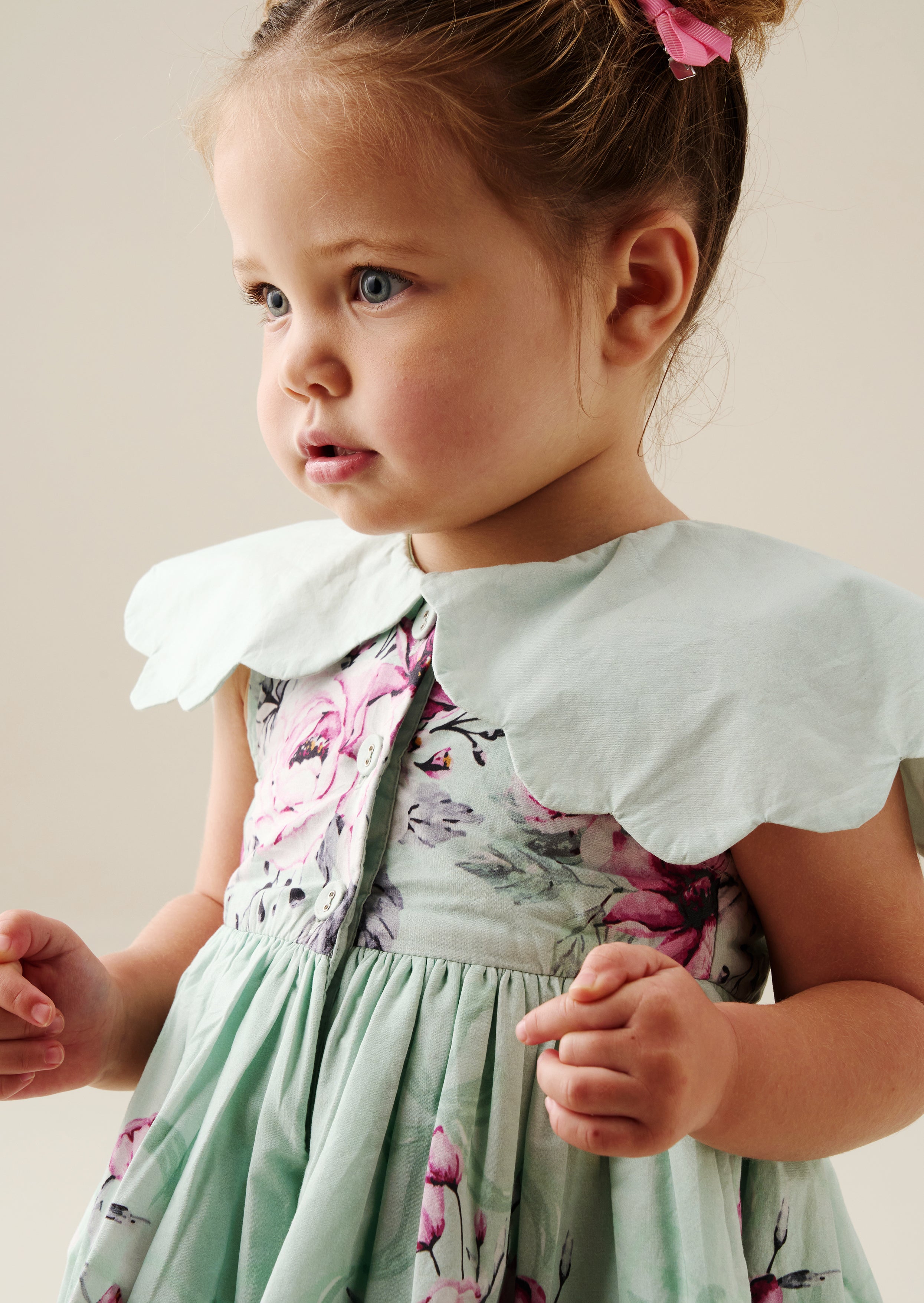 Sybil Mint Scalloped Collar Dress And Bloomer