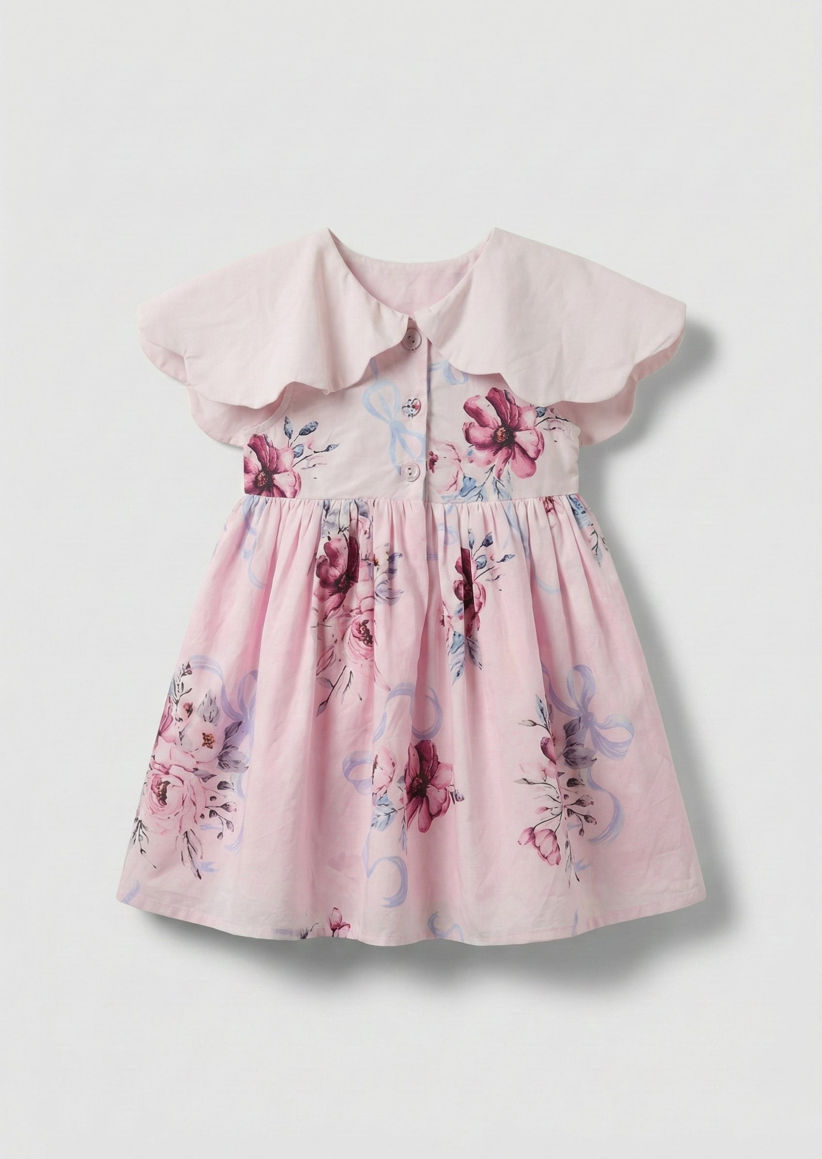 Sybil Pink Scalloped Collar Dress and Bloomer