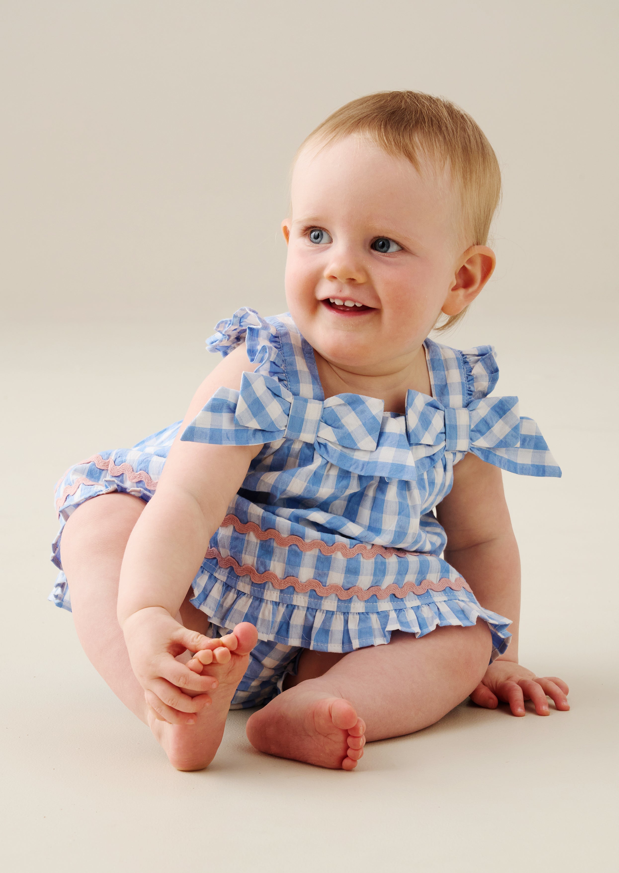 Alora Gingham Ric Rac Dress And Bloomer