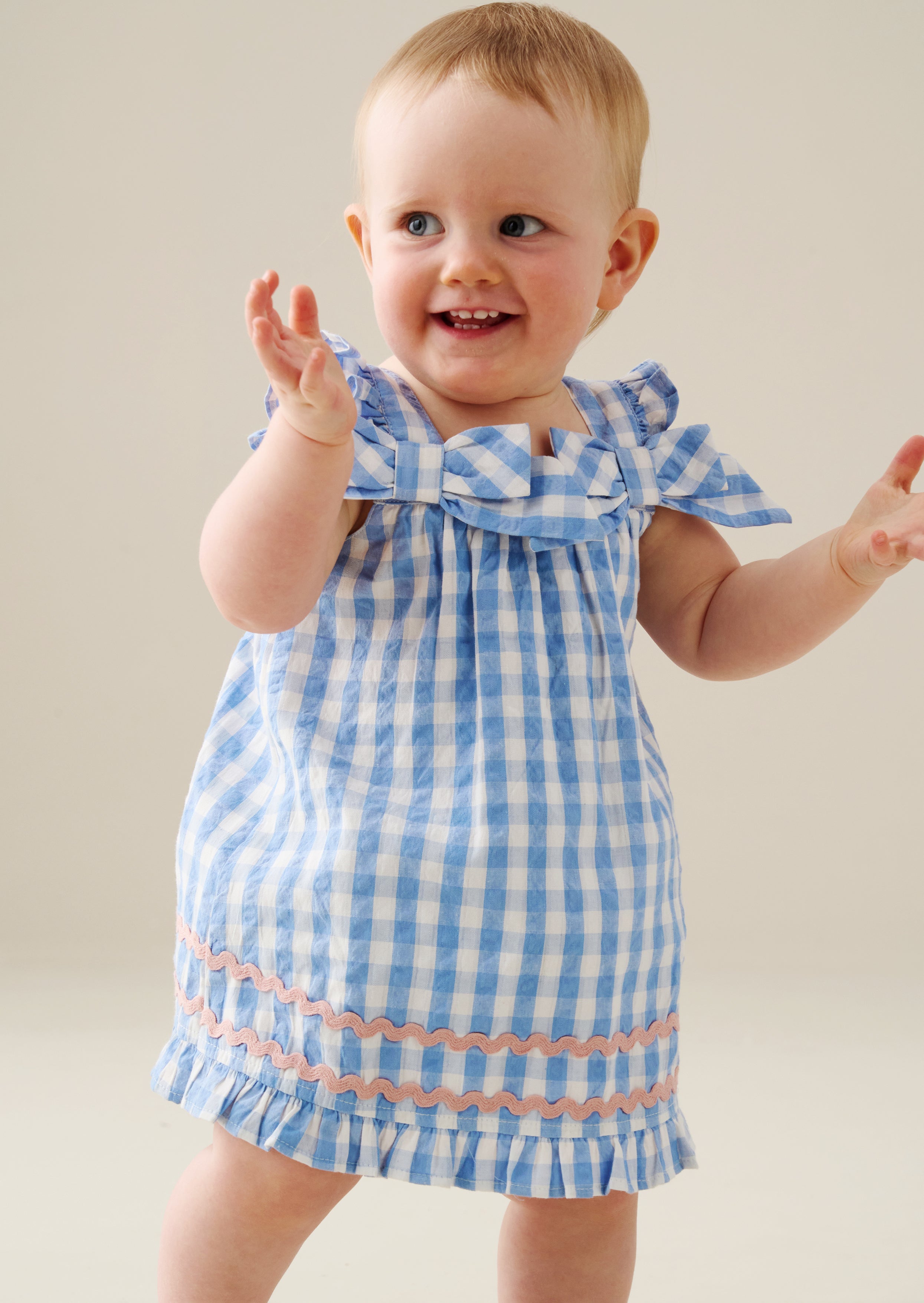 Alora Gingham Ric Rac Dress And Bloomer