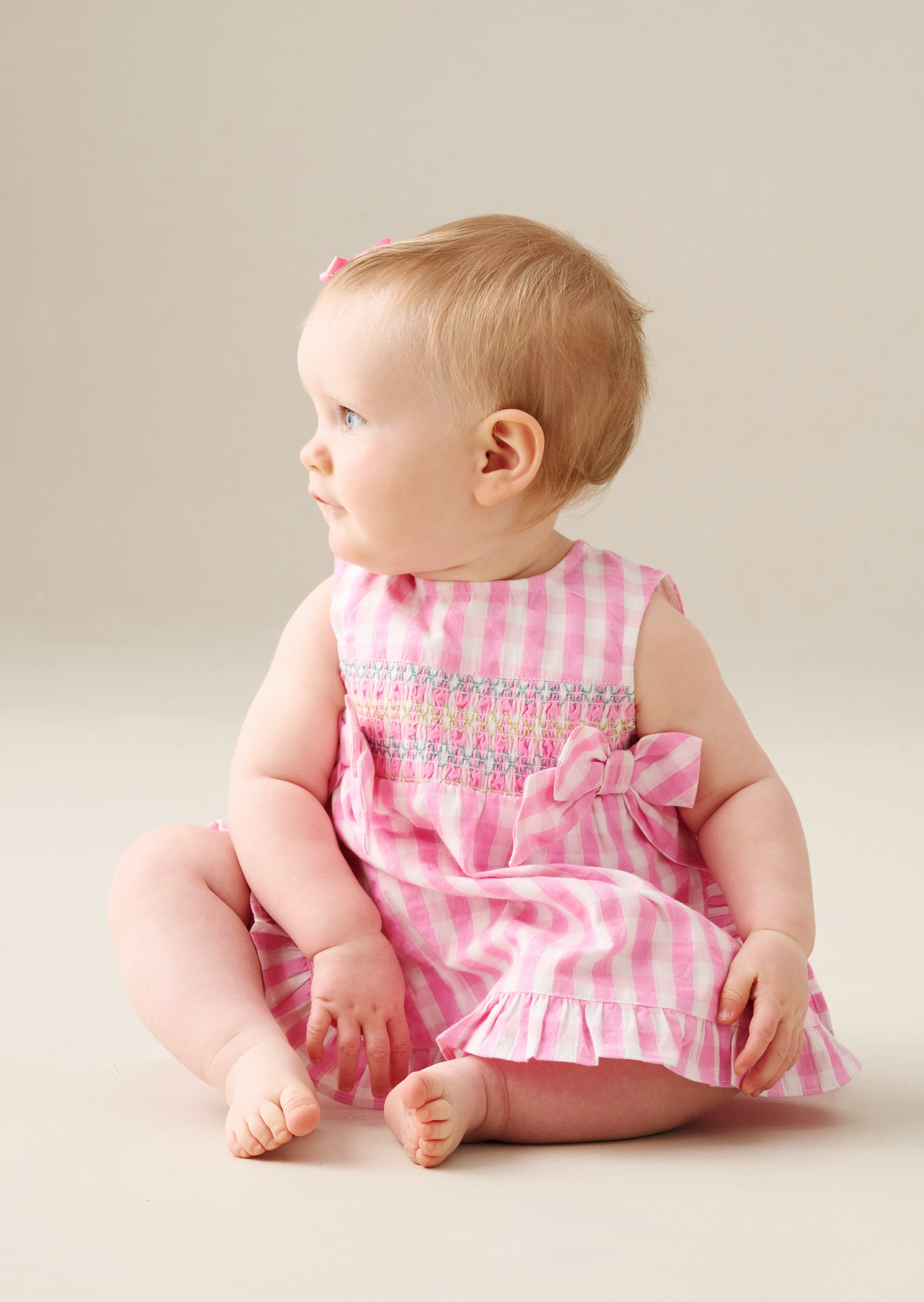 Percy Gingham Frill Dress And Bloomer