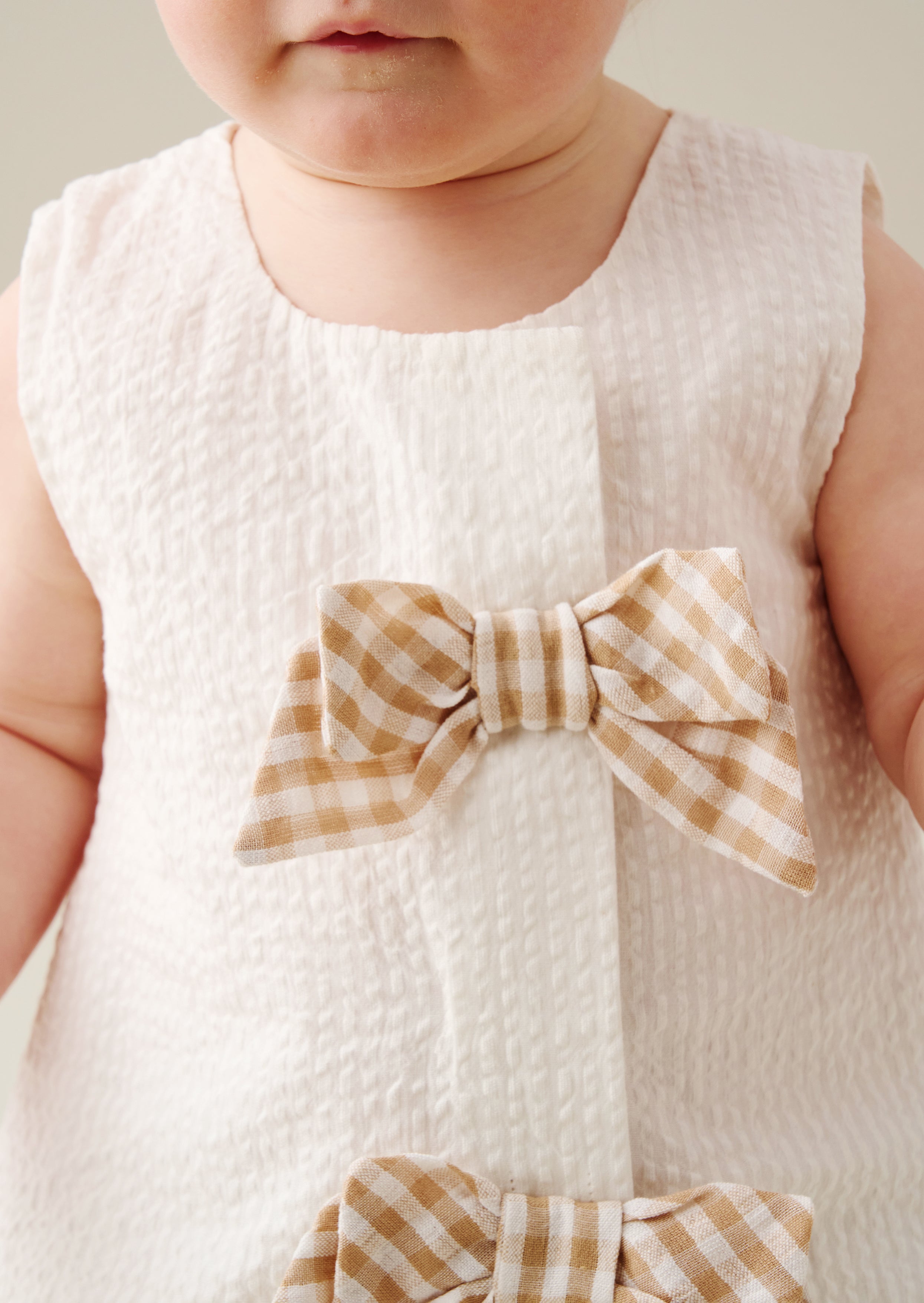 Daphne Gingham Bow Dress And Bloomer