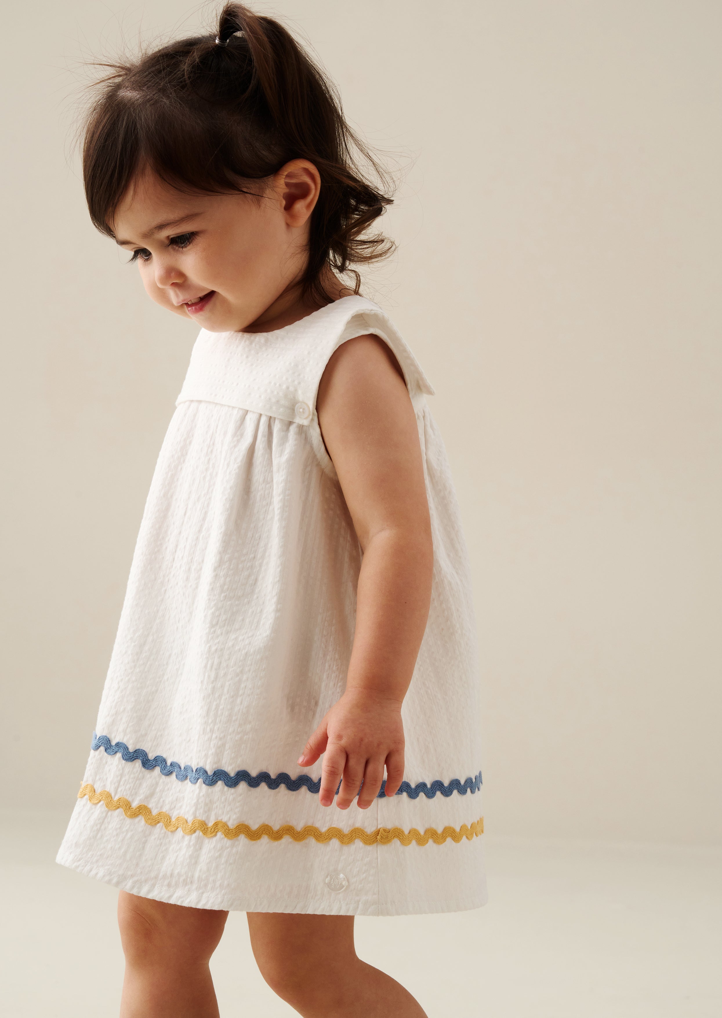 Lila Stripe Ric Rac Dress And Bloomer
