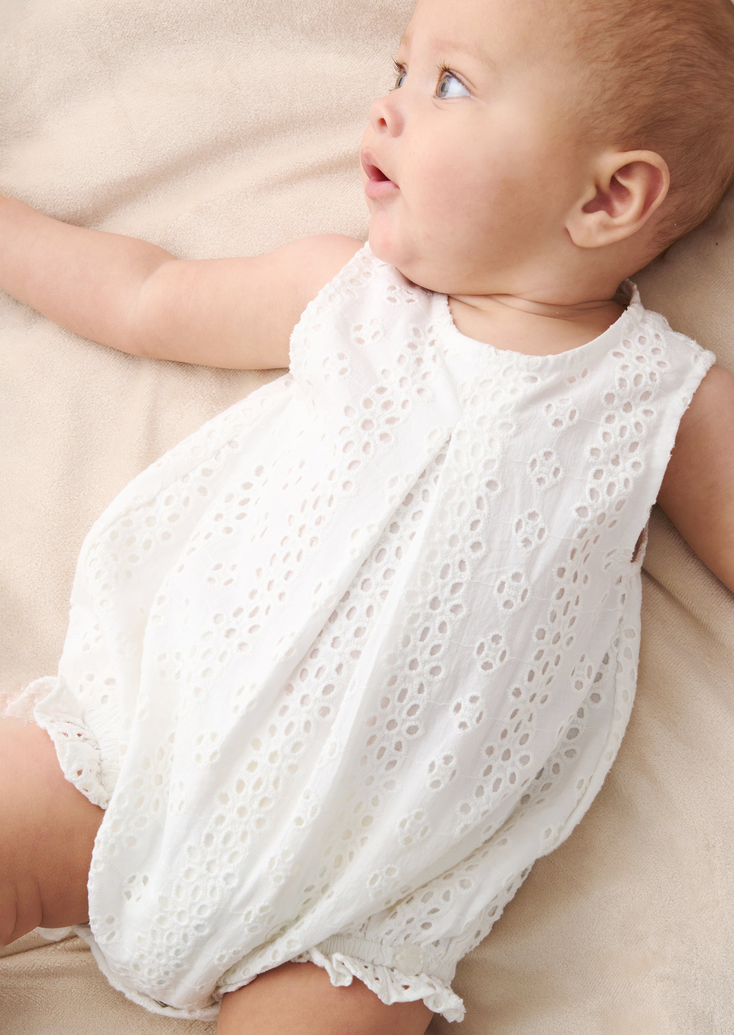 Lula White Broderie Frill Romper