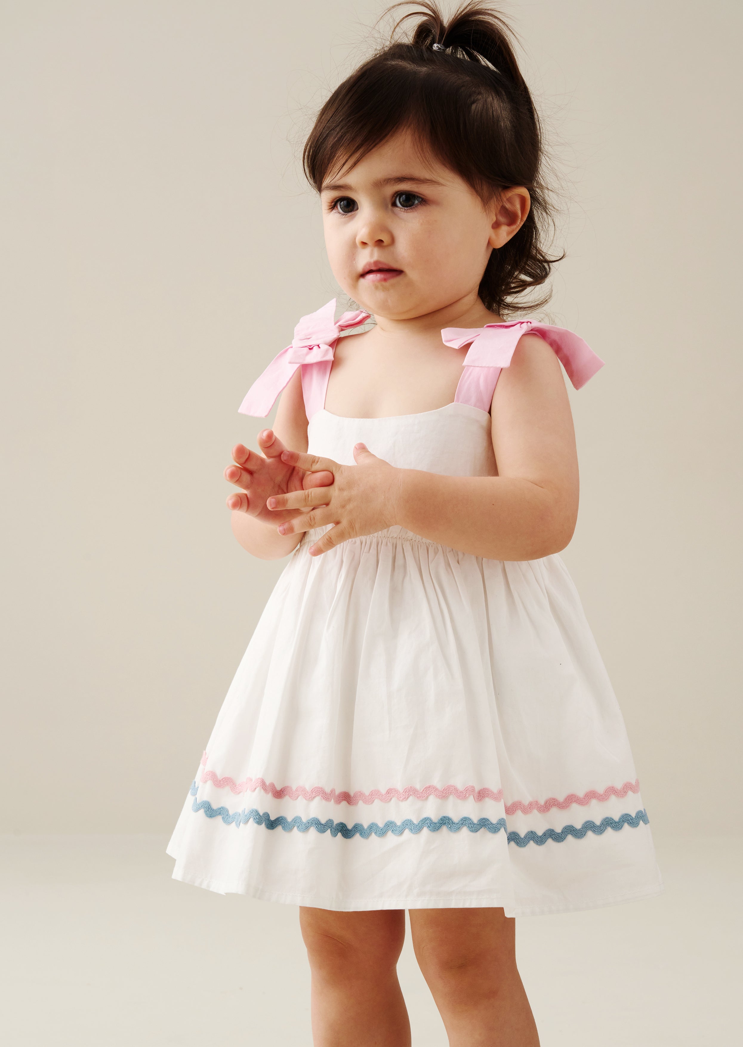 Kyra Ric Rac Trim Frill Dress & Bloomer