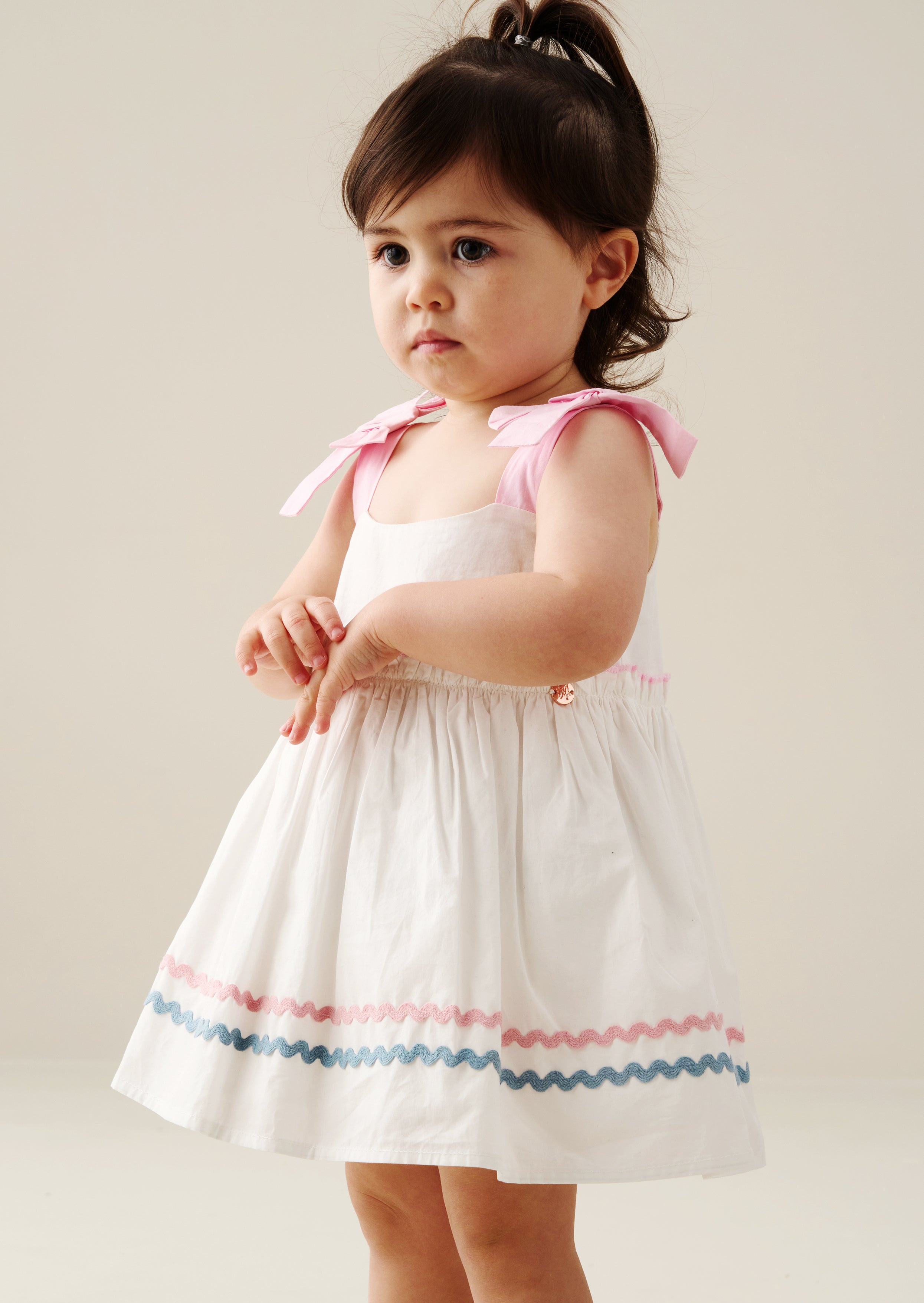 Kyra Ric Rac Trim Frill Dress & Bloomer