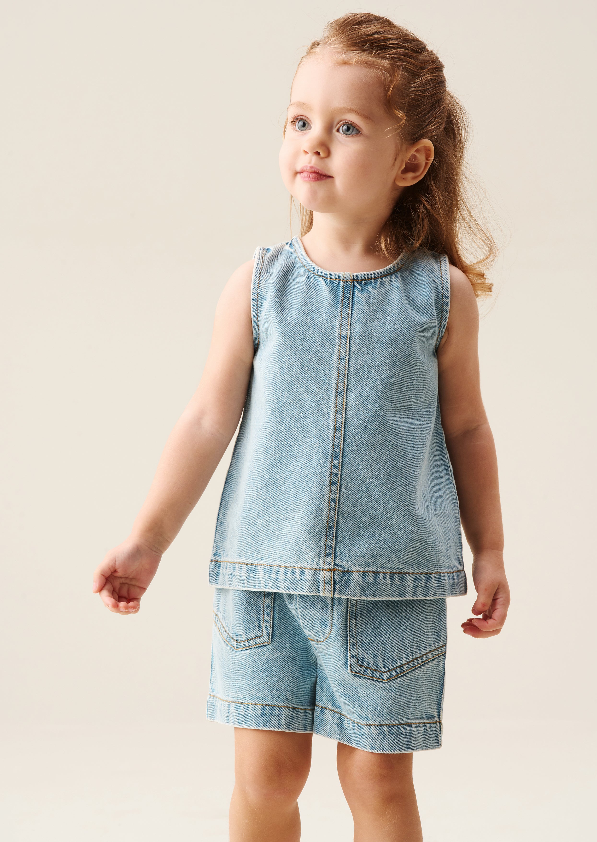 Sienna Jeans-Oberteil und kurze Hose Set