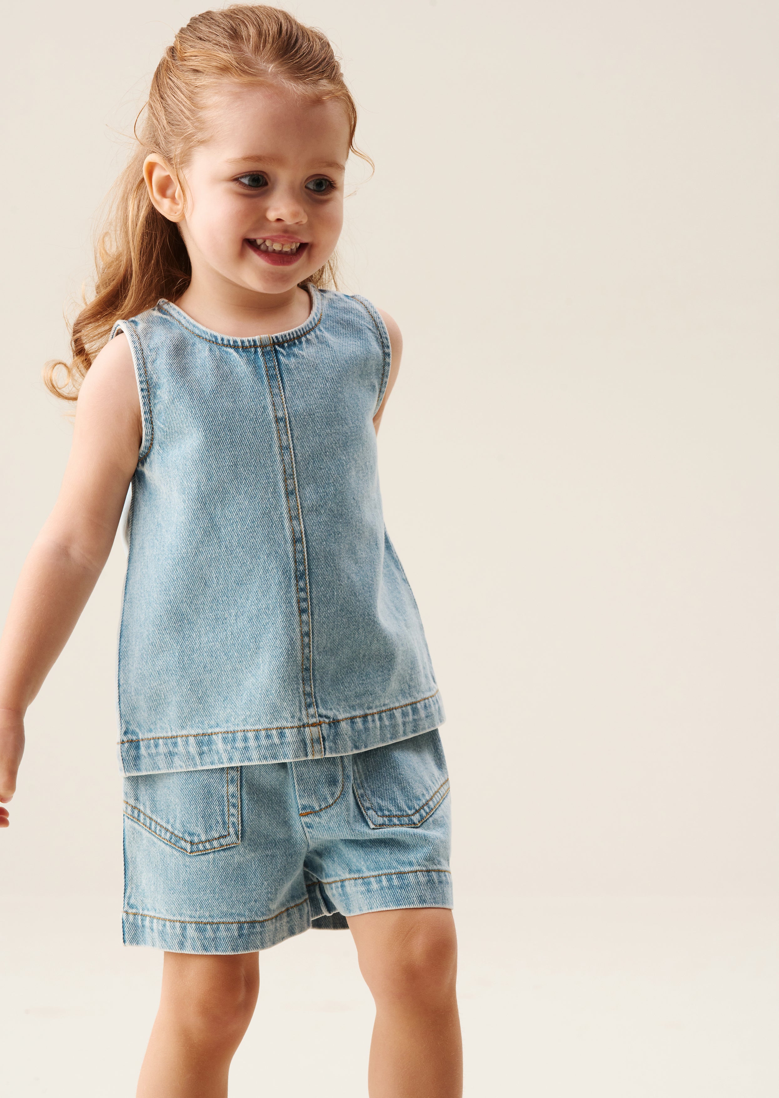 Sienna Jeans-Oberteil und kurze Hose Set