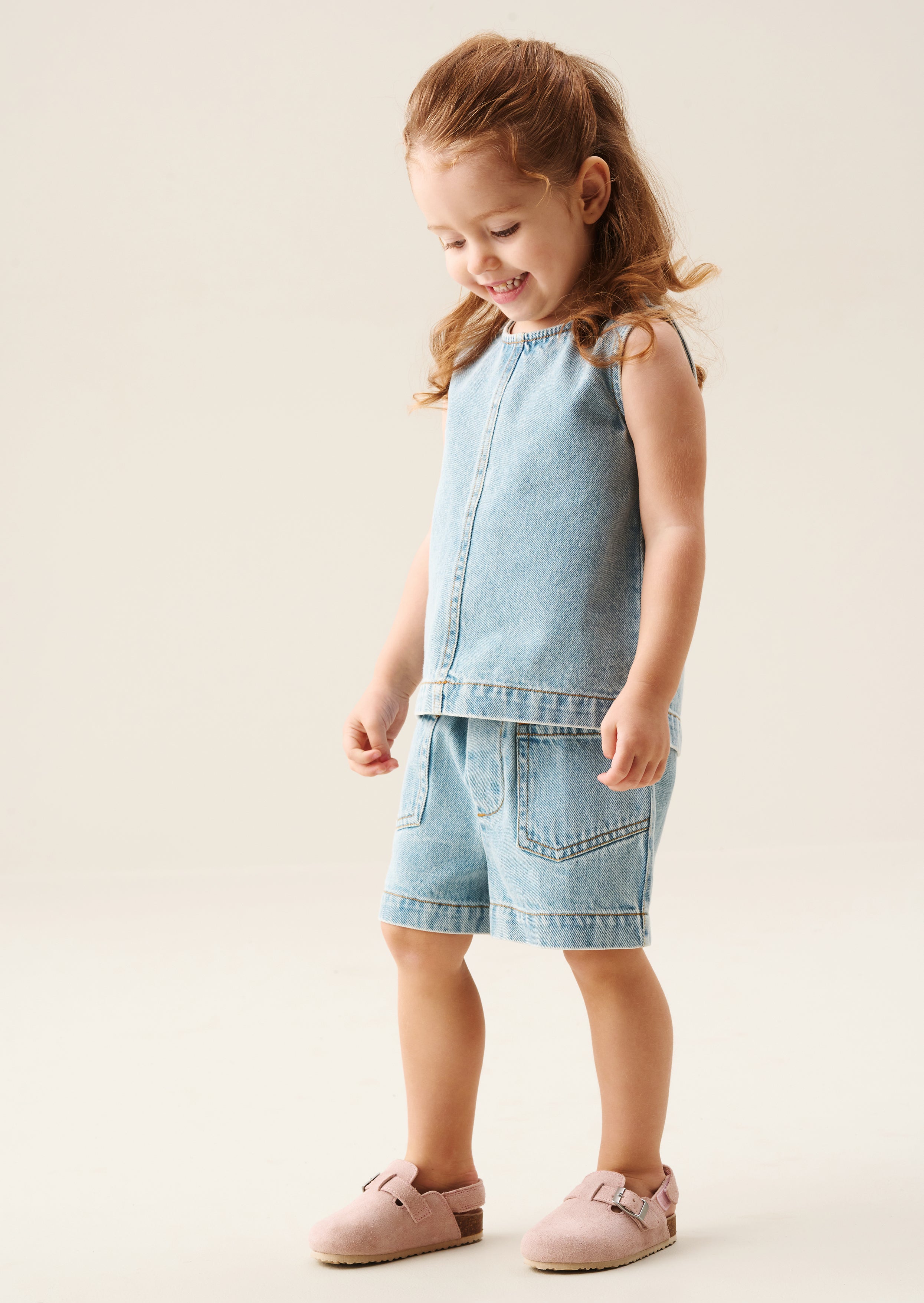 Sienna Jeans-Oberteil und kurze Hose Set