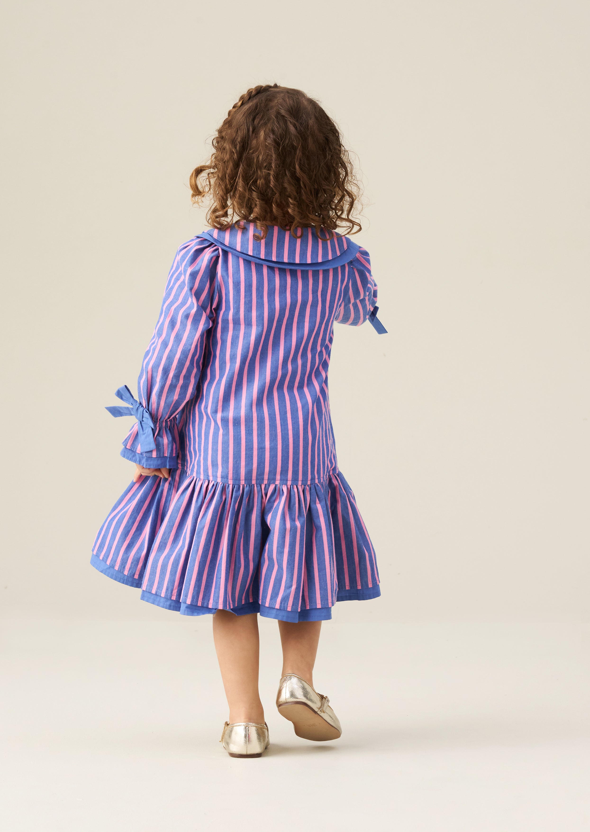 Frankie Stripe Double Collar Dress