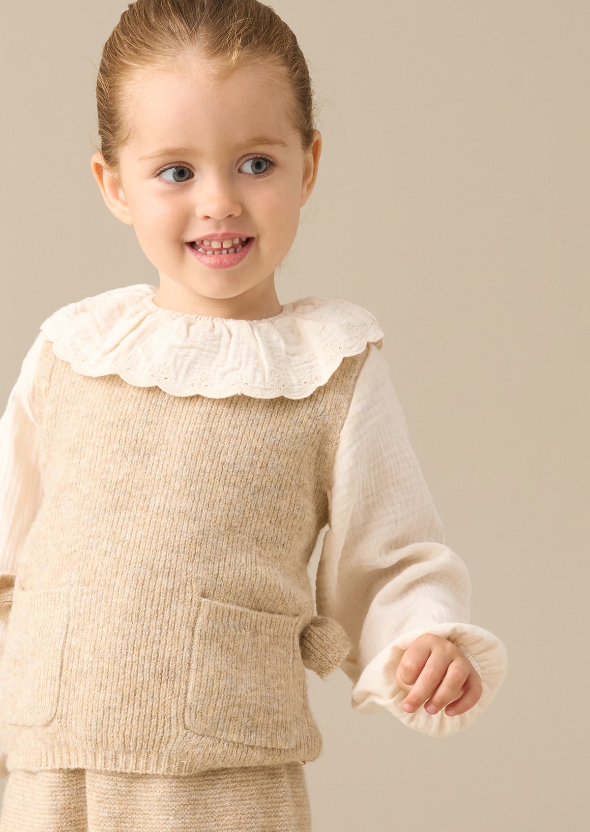 Completo Dottie in maglia a strati con pullover e pantaloni