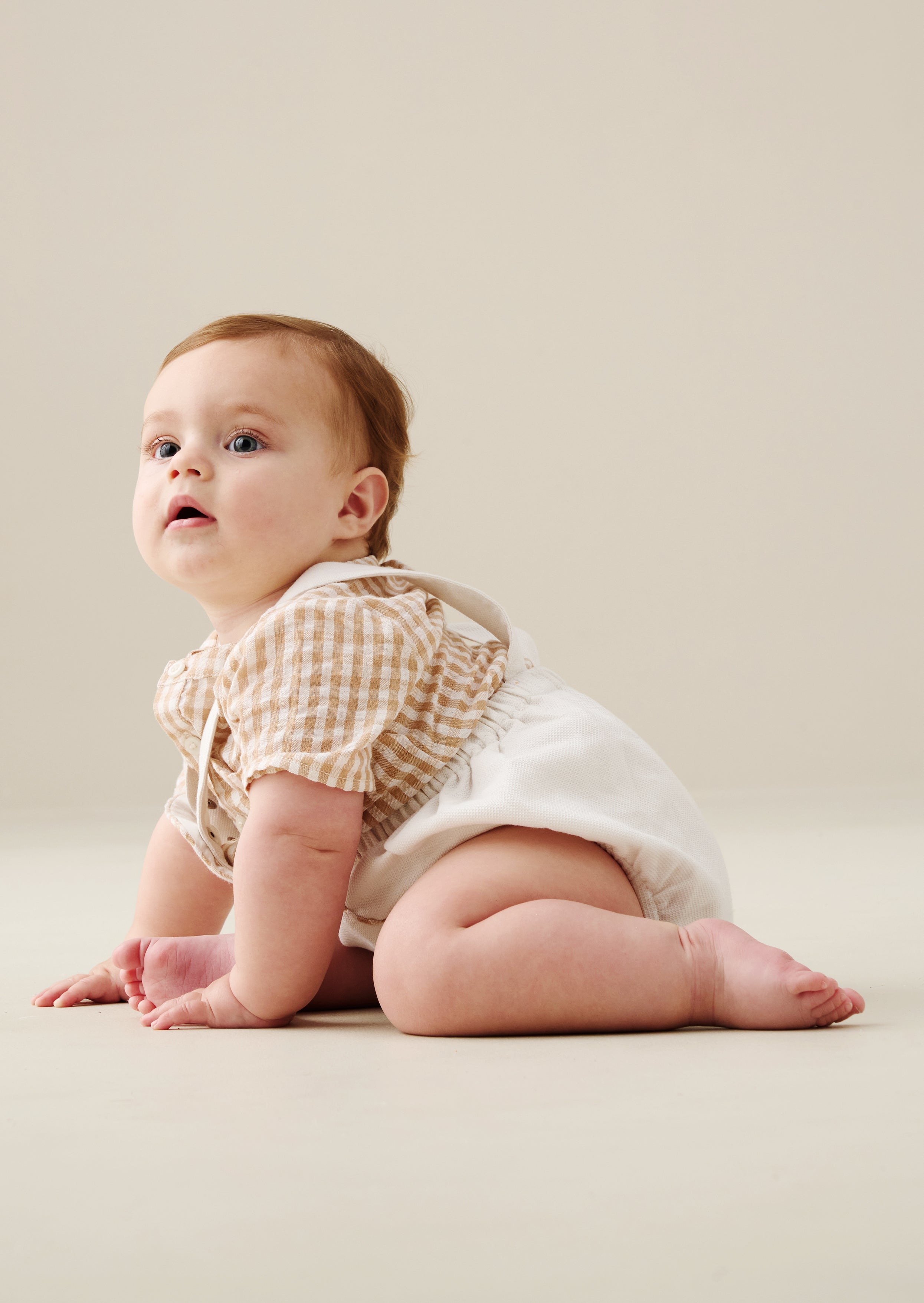 Syril Gingham Smart Shirt & Textured Romper