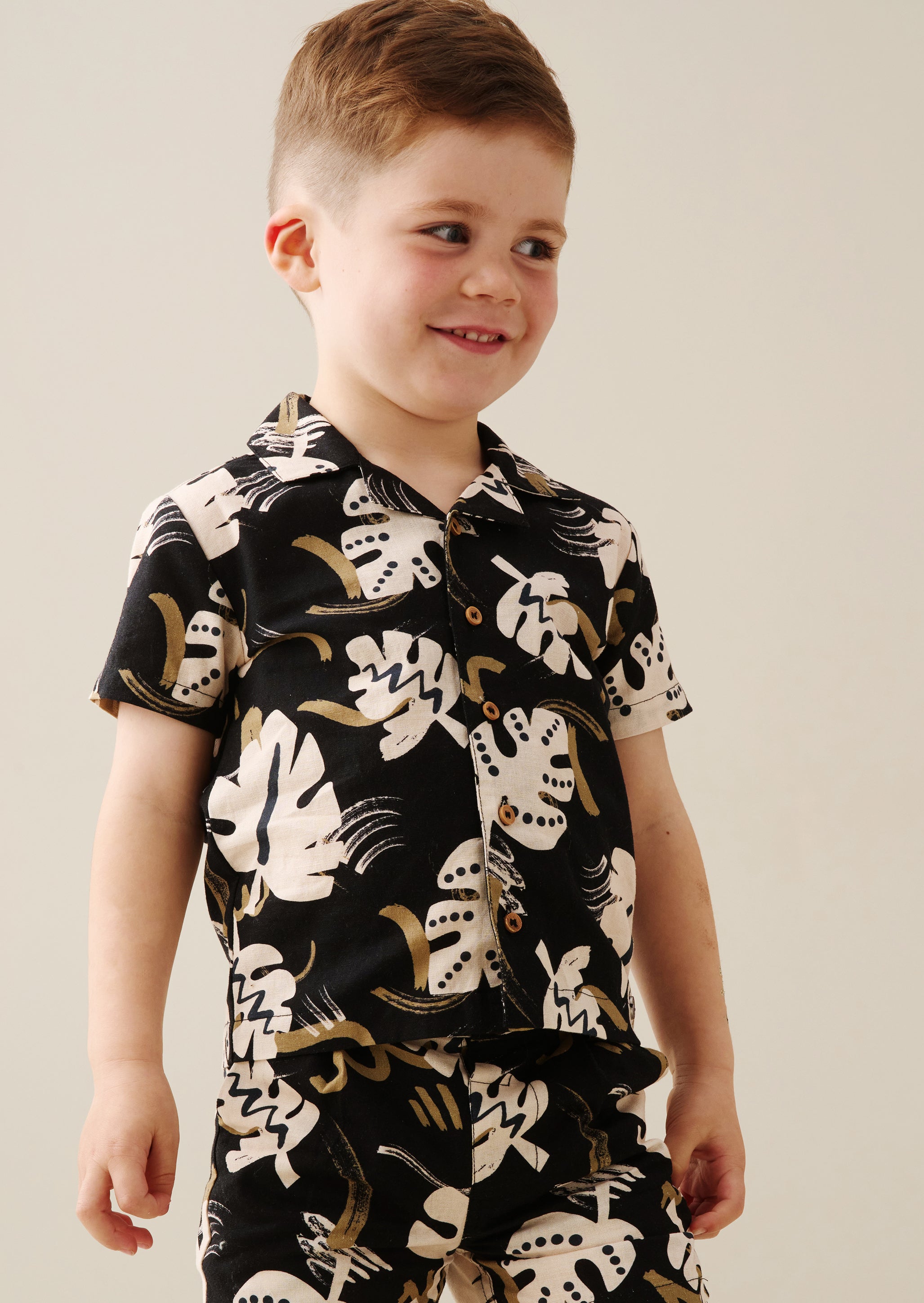 Finn Palm Leaf Print Ss Shirt