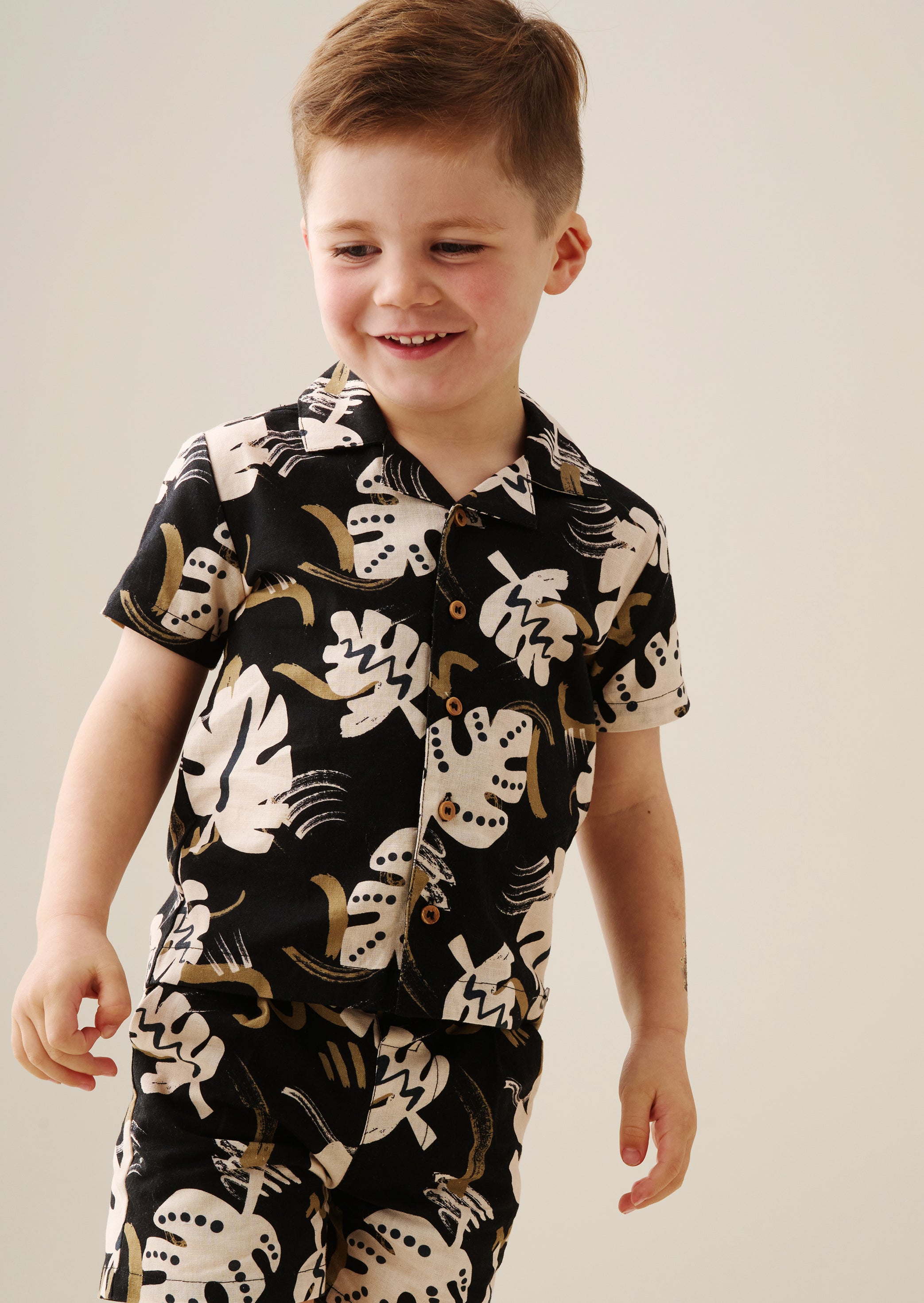 Finn Palm Leaf Print Ss Shirt
