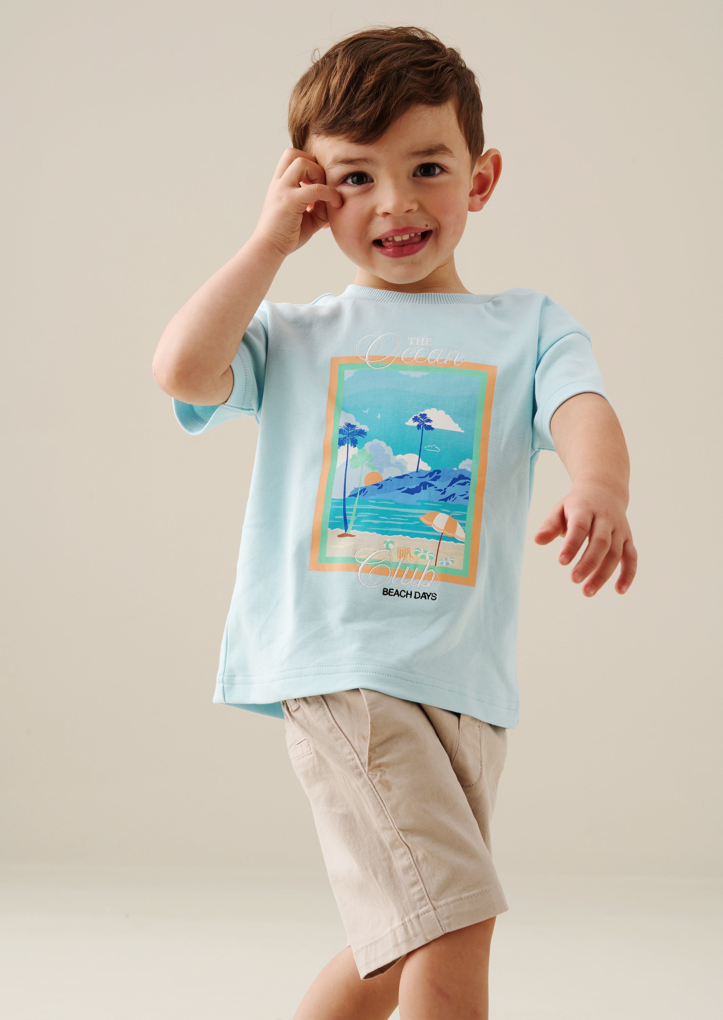 Mini Jay Nadrukowana Niebieska Koszulka