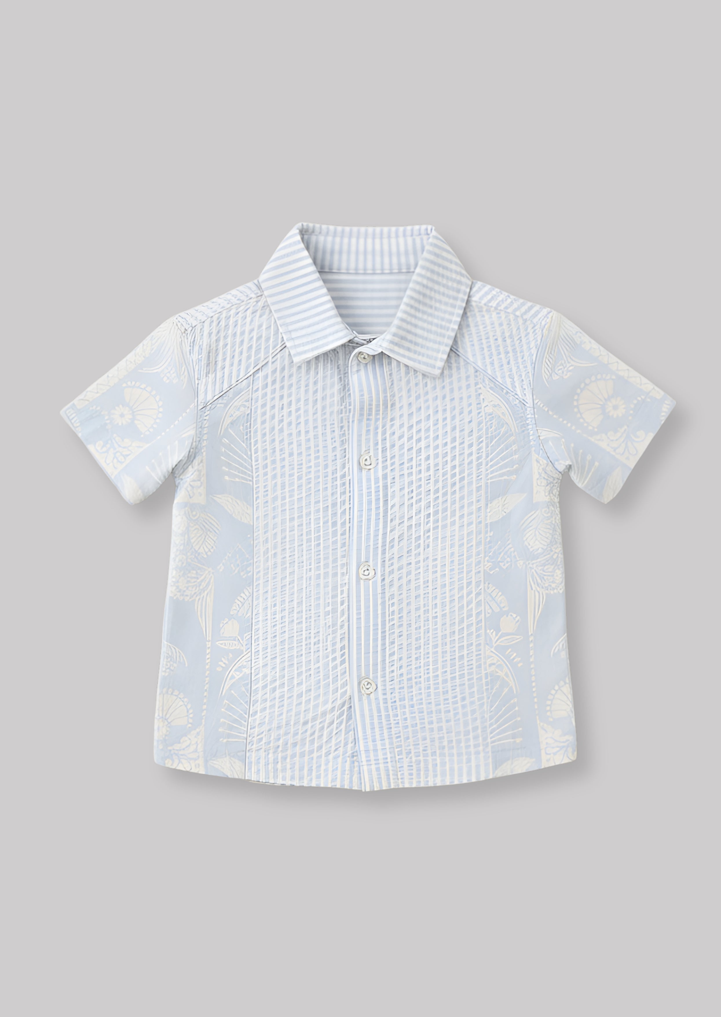 Regan Cut And Sew Stripe Palm Shirt