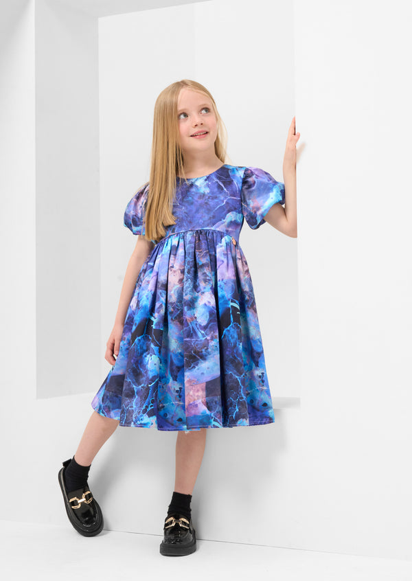 Lucia Blue Galaxy Print Dress