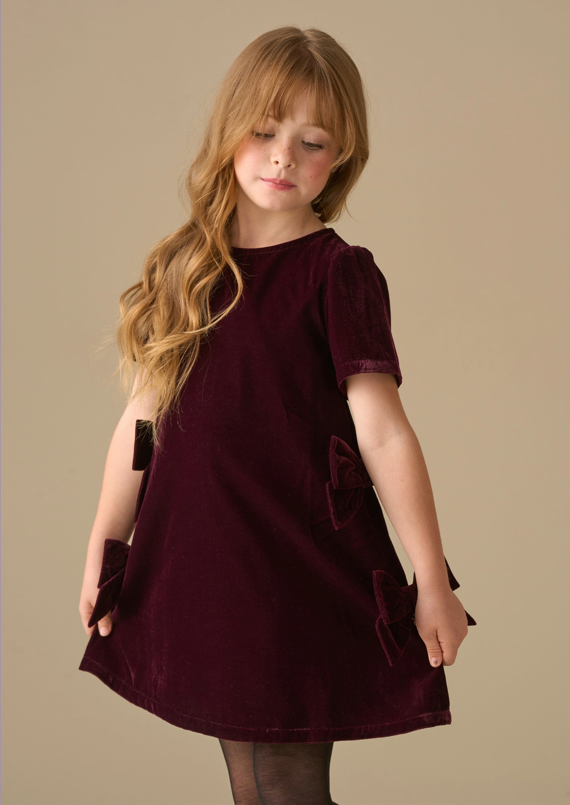 Olivia Velvet Bow Shift Dress