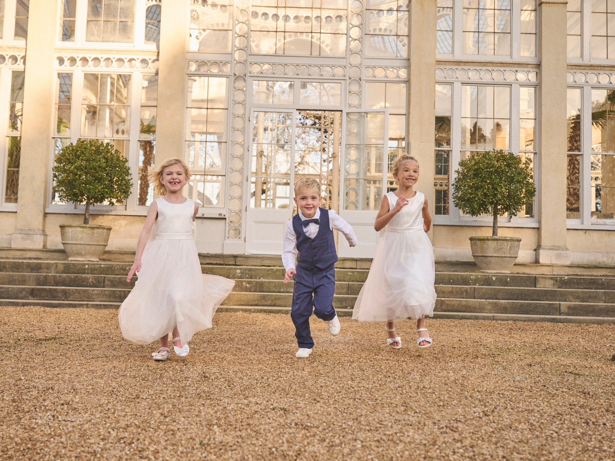 Kids wearing Angel Rocket designer clothing outdoors