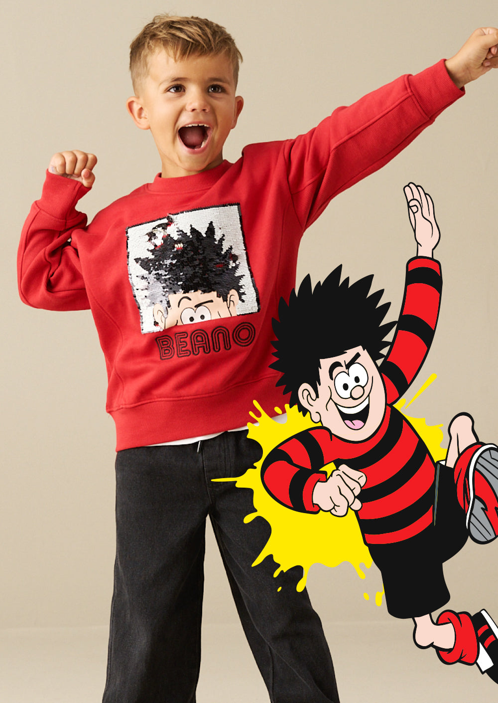 Beano Red Sequin Sweat