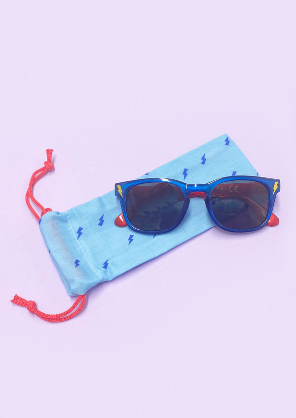 نظارة شمسية لايتنينج فلاش باللون الأزرق - روكاهولا
