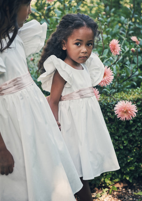 Matching sibling flower girl dresses