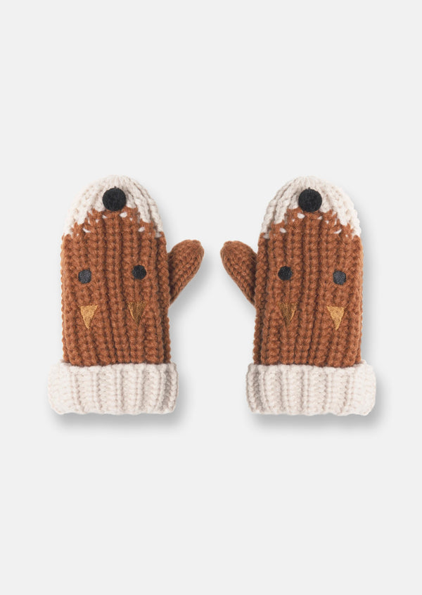 Felix Fox Knitted Mittens 7-10 Years