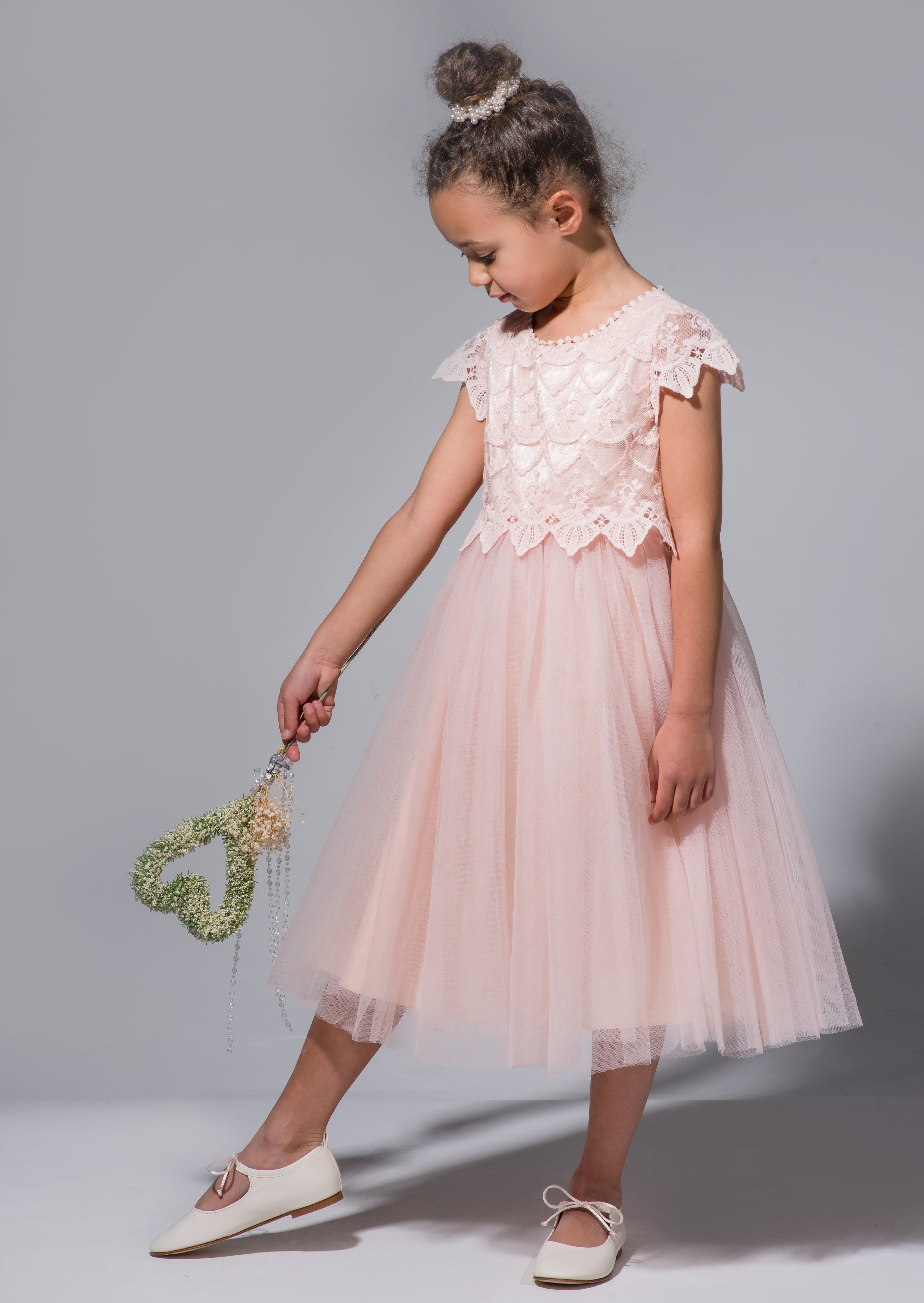 Lucy Spitzenoberteil Kleid Blush