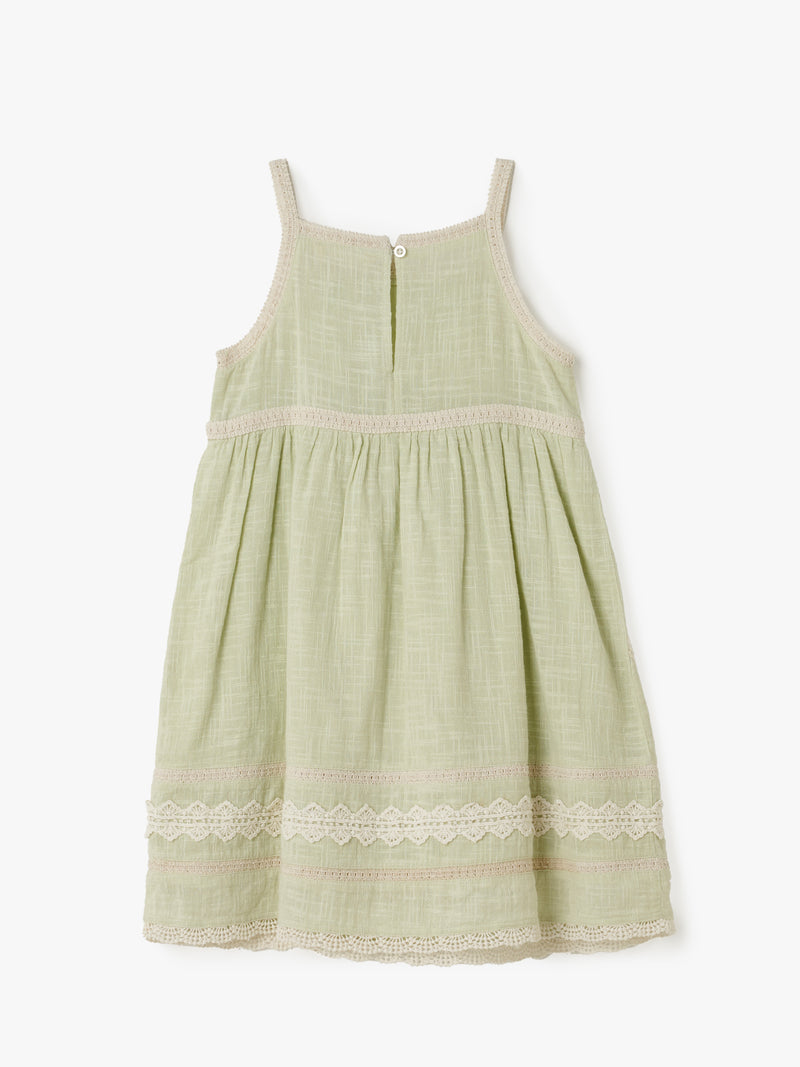 Orla Green Embroidered Dress