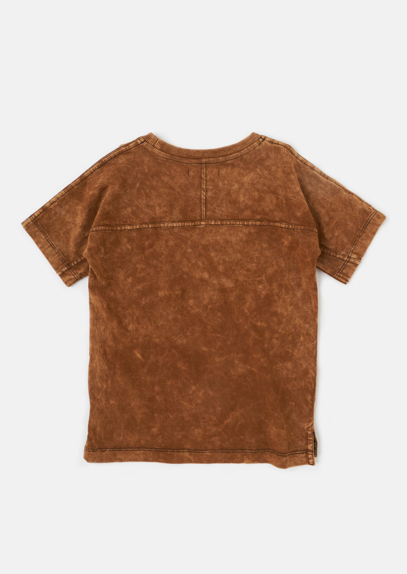 Evan Branded Brown Yoke T Shirt