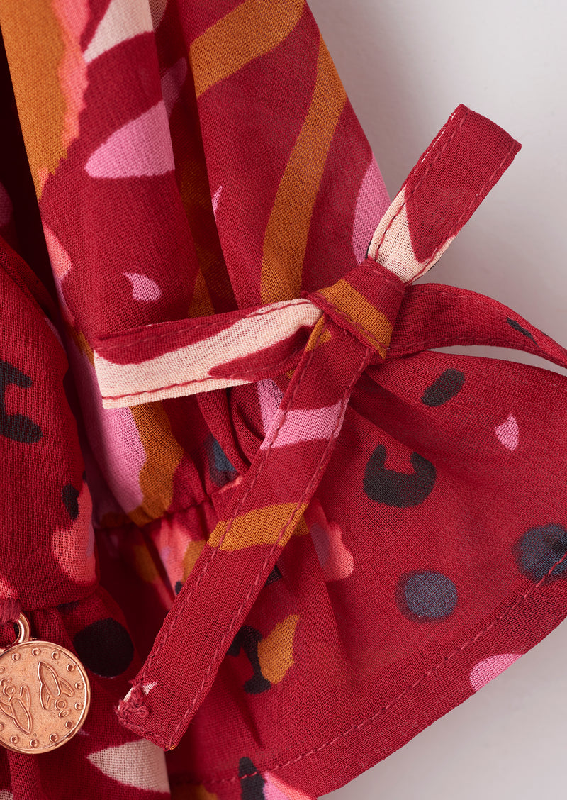Willow Red Printed Frill Dress