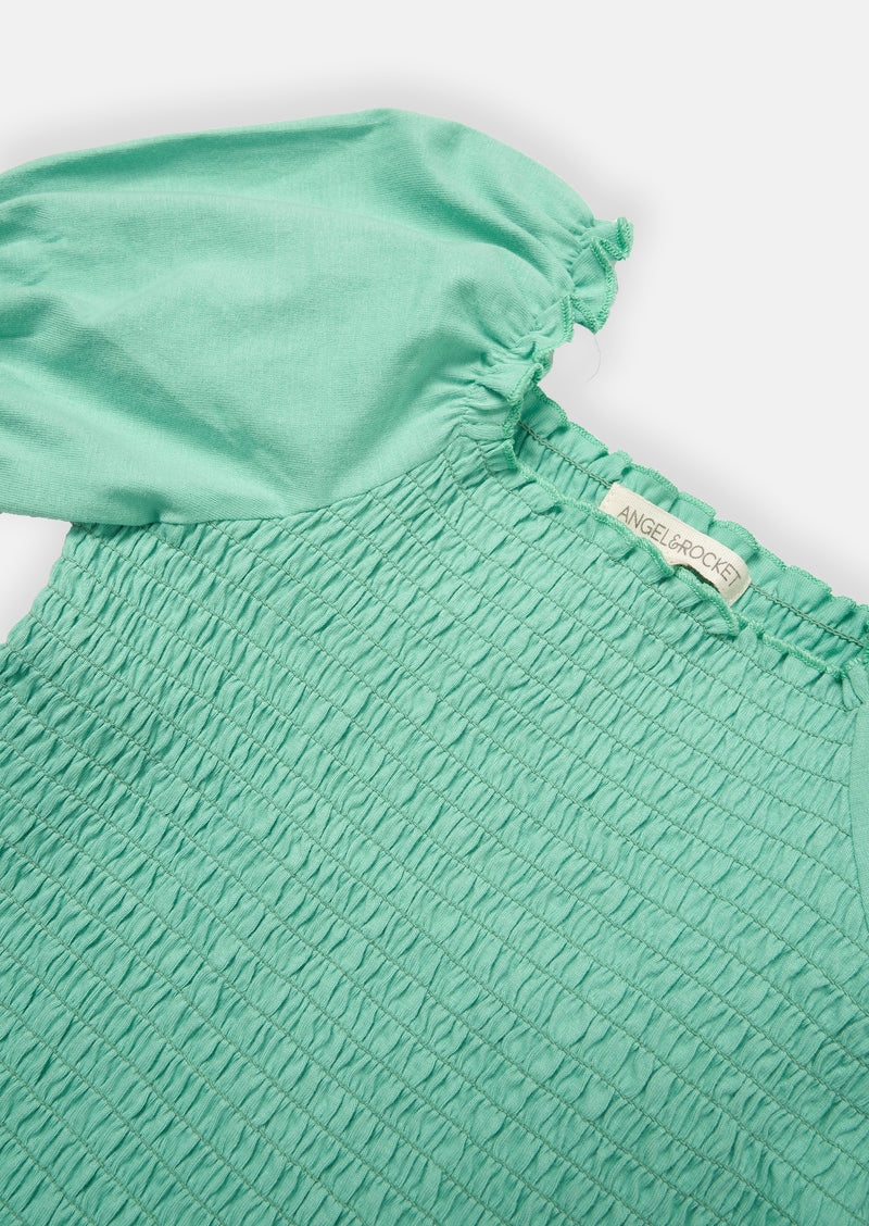Fliss Shirred Mint Top